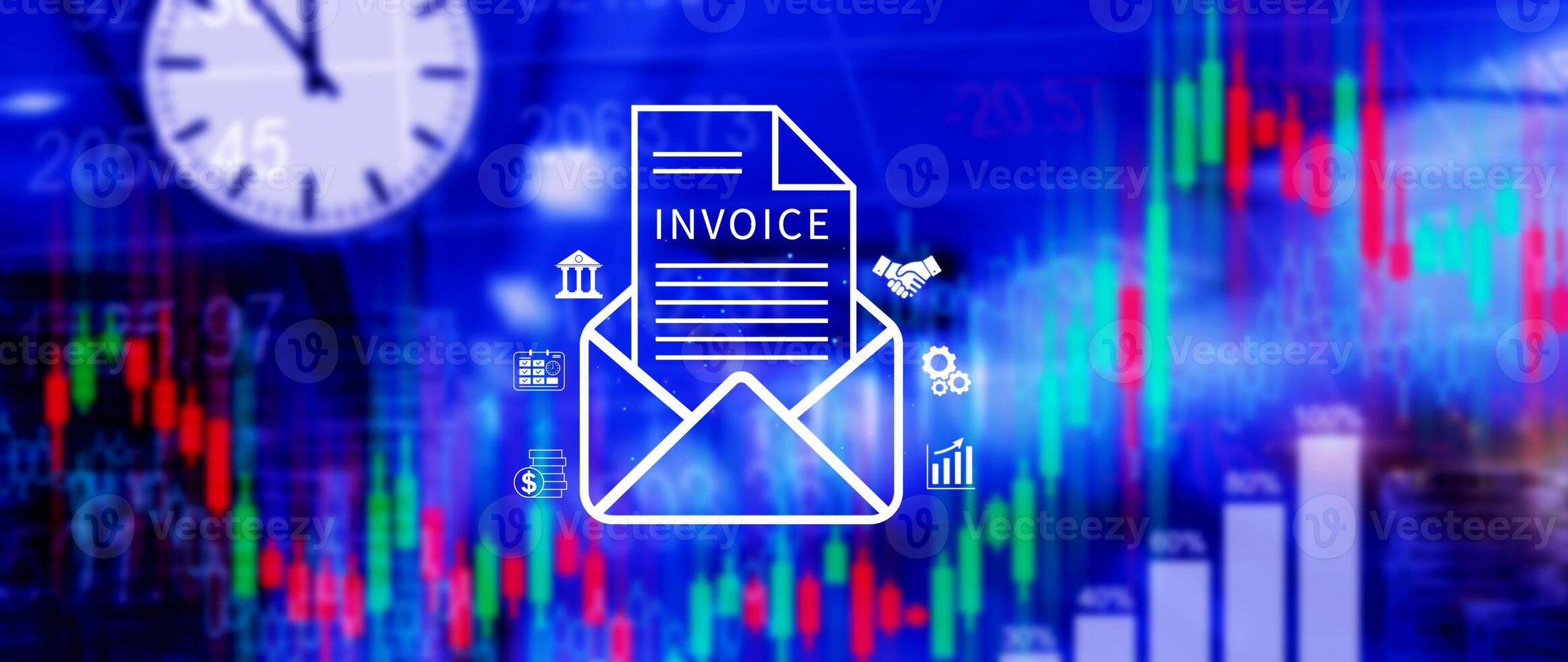 Invoice and online digital statements concept, Financial report and bank management with online payment concept E.invoice invoice. photo