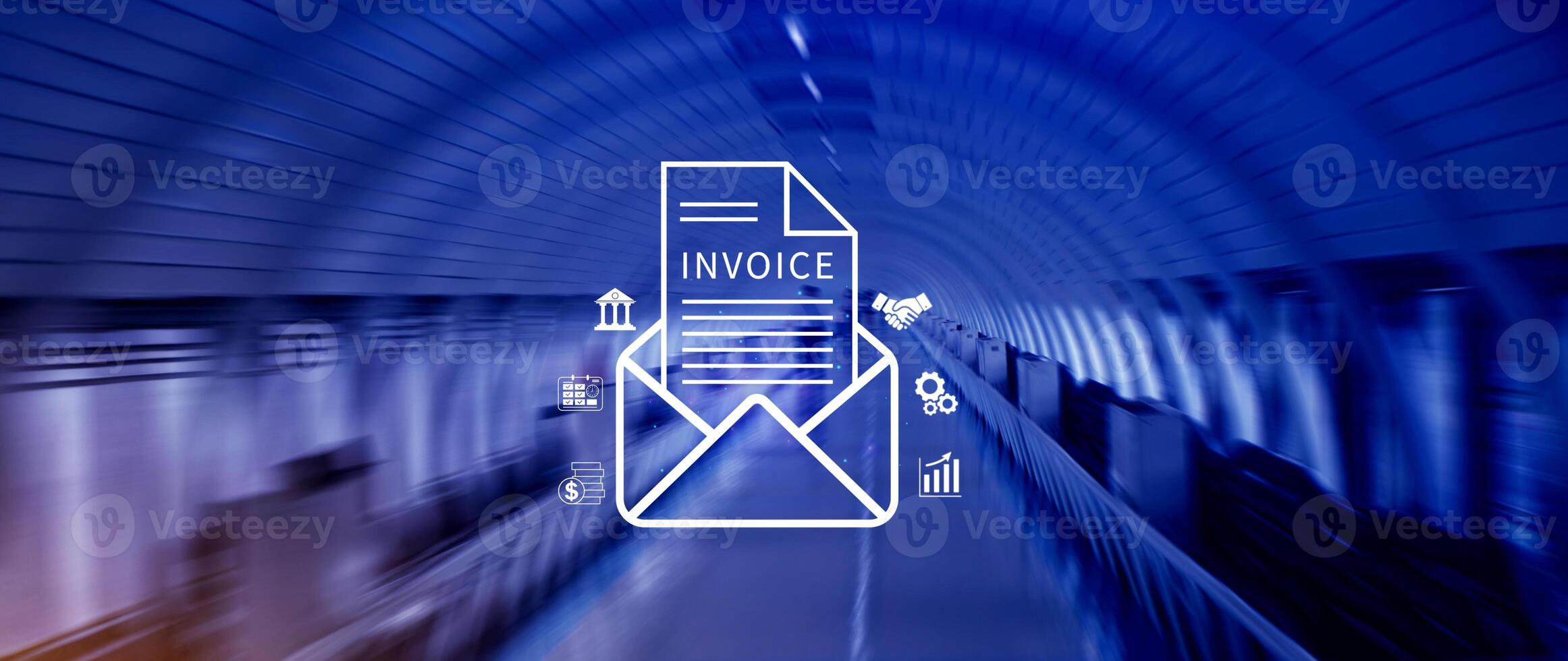 Invoice and online digital statements concept, Financial report and bank management with online payment concept E.invoice invoice. photo