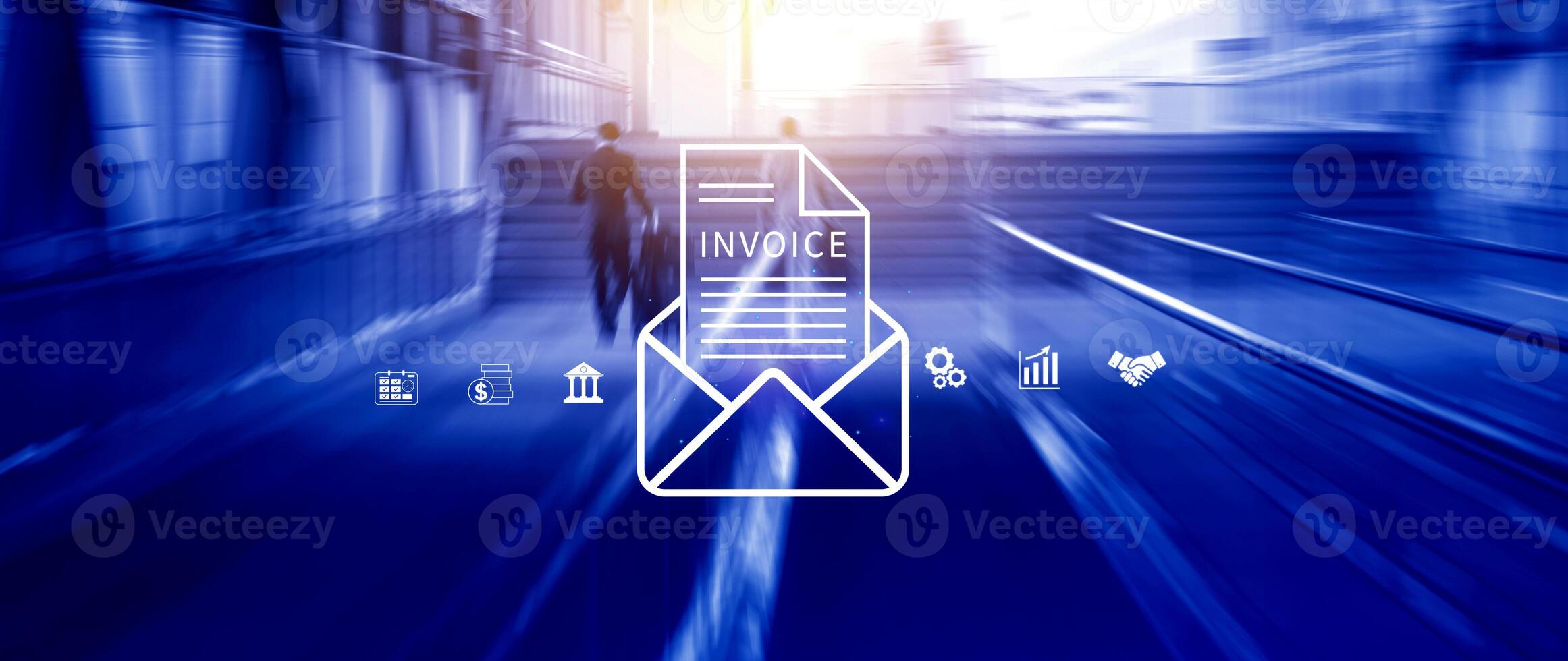 Invoice and online digital statements concept, Financial report and bank management with online payment concept E.invoice invoice. photo