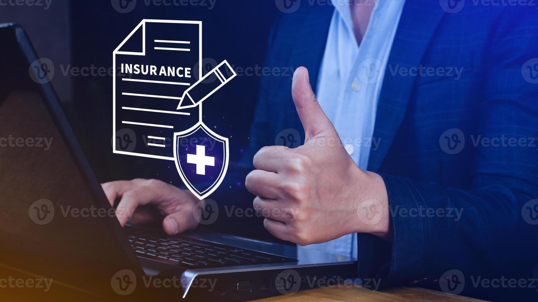 Insurance concept, medical coverage planning, hospital payments, representing different types of insurance such as health, home, car, travel, and policy management. photo