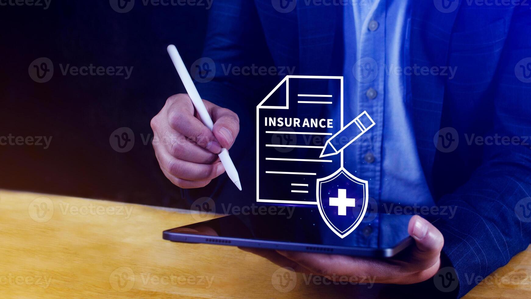Insurance concept, medical coverage planning, hospital payments, representing different types of insurance such as health, home, car, travel, and policy management. photo