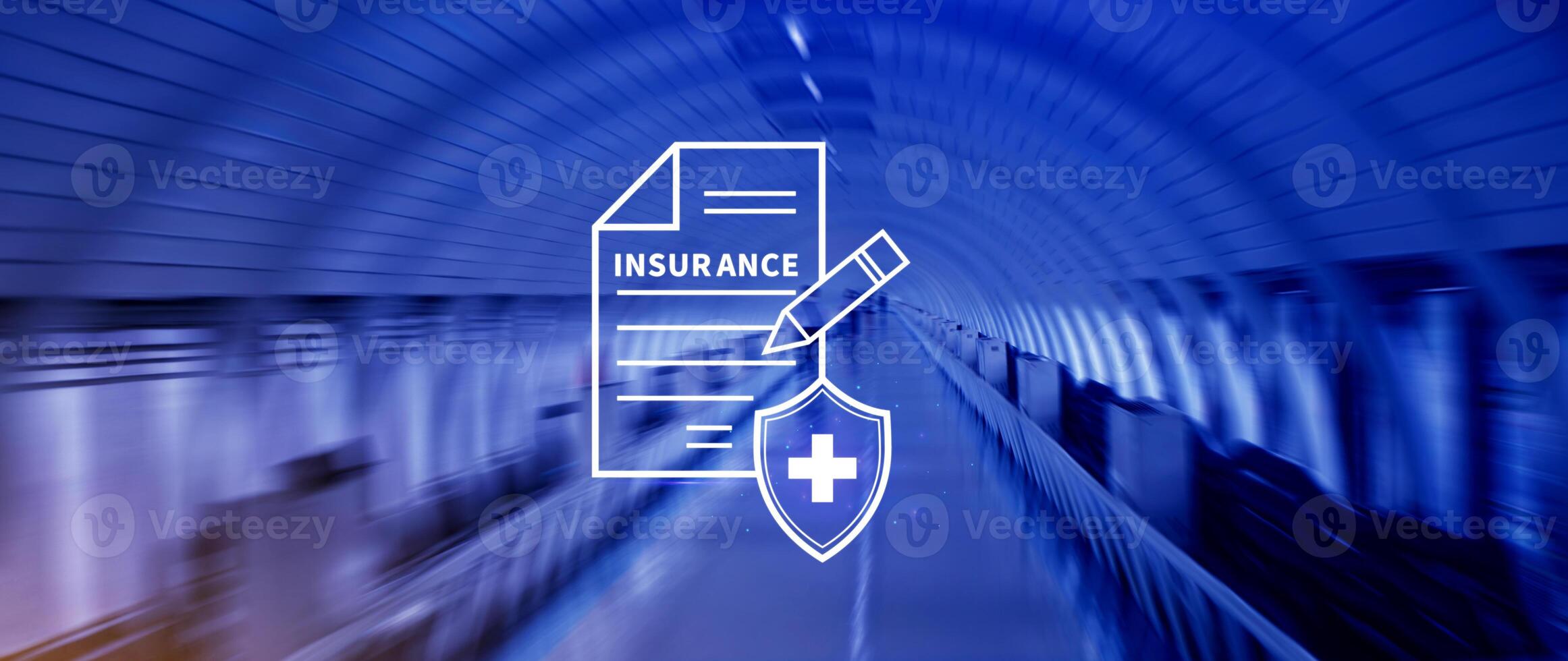 Insurance concept, medical coverage planning, hospital payments, representing different types of insurance such as health, home, car, travel, and policy management. photo