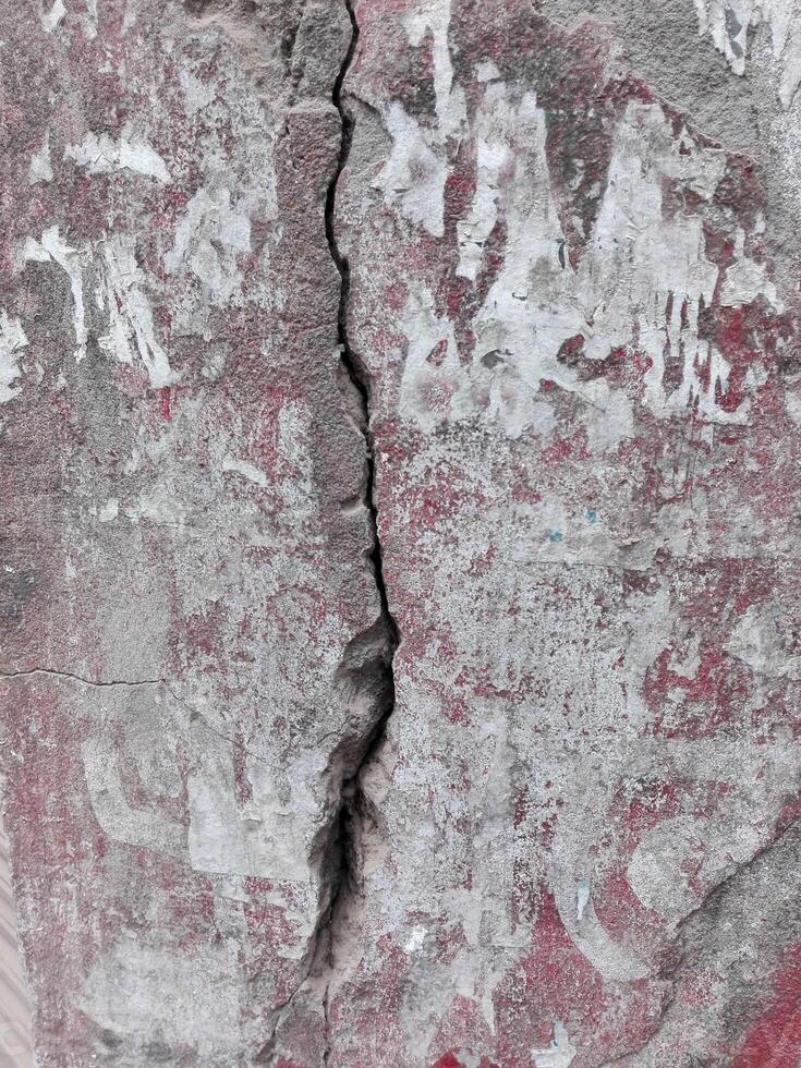 Cracked wall background.Crack on brick wall photo