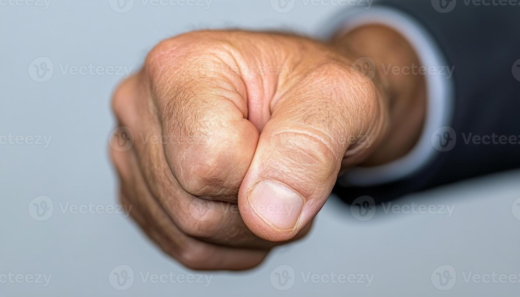A hand is shown in a clenched fist position, indicating strength and resolve photo