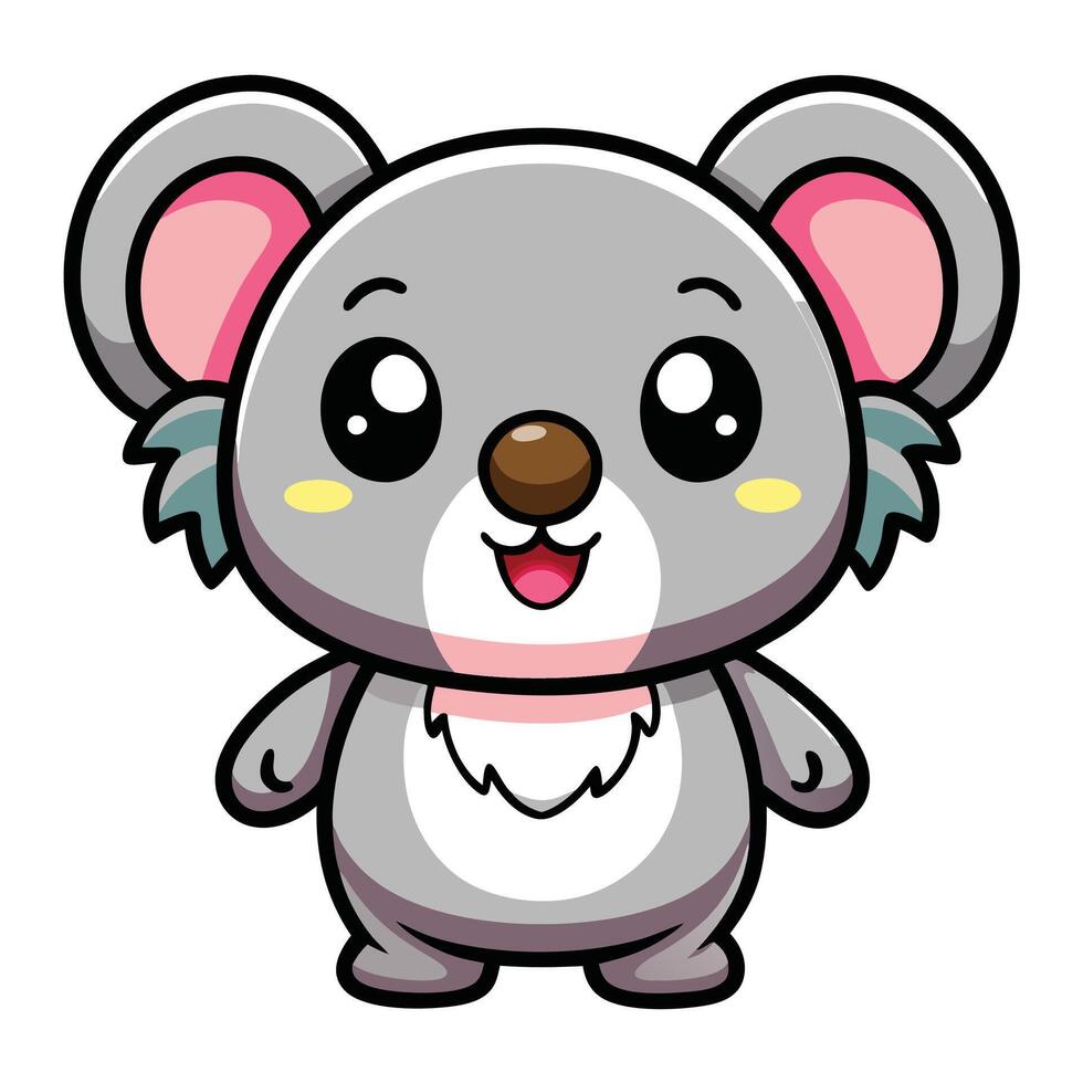 a cartoon koala bear with a big smile vector