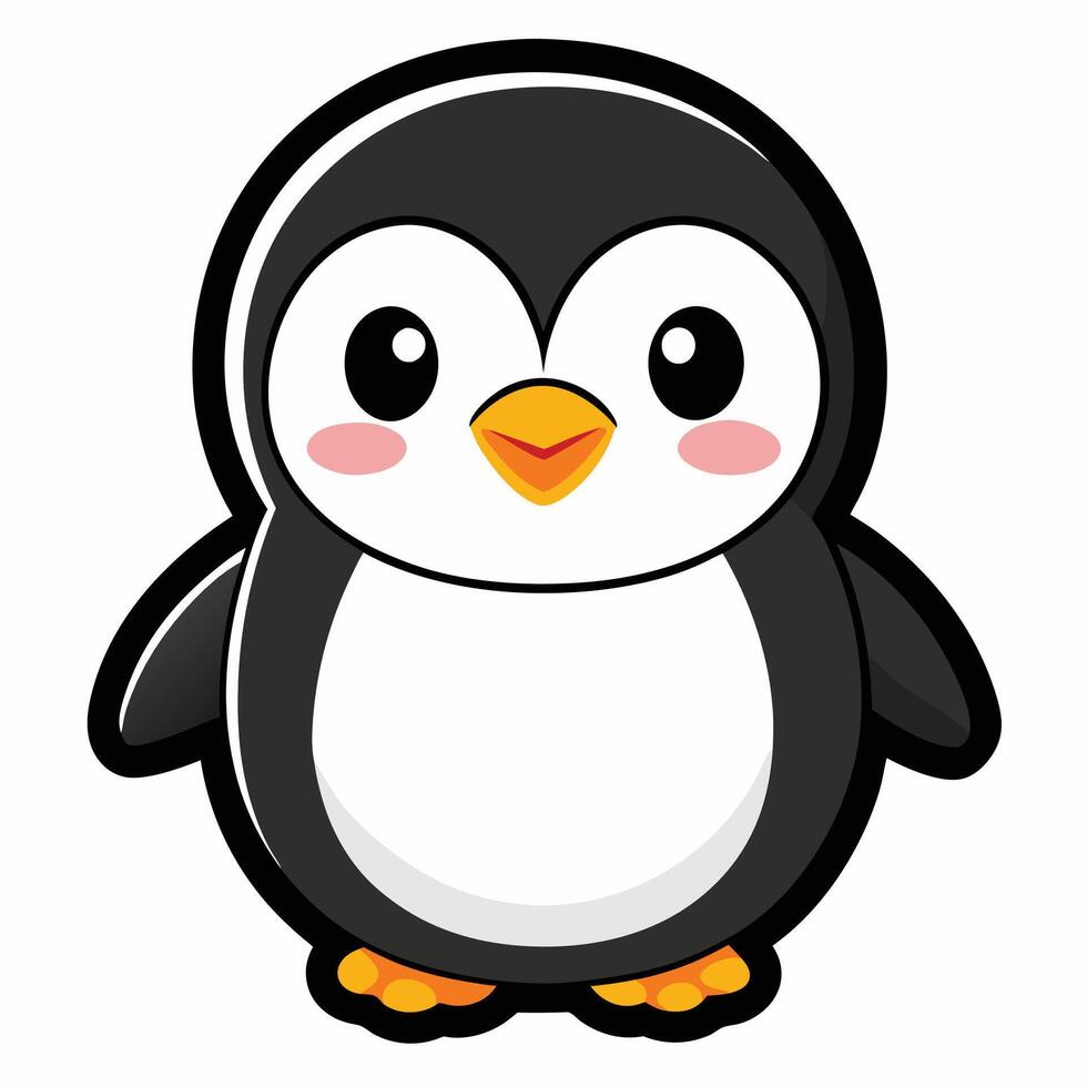 a cartoon penguin with a white background vector
