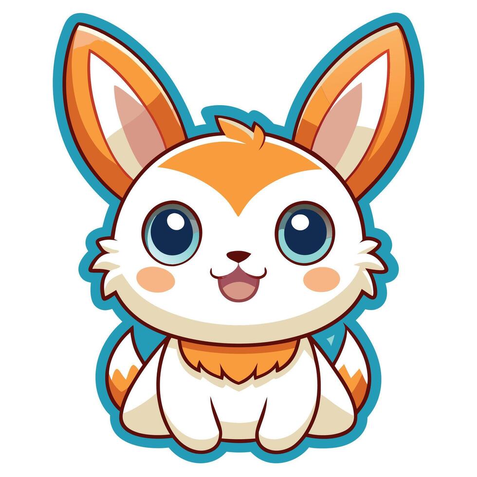 a cartoon rabbit with big eyes and a big nose vector