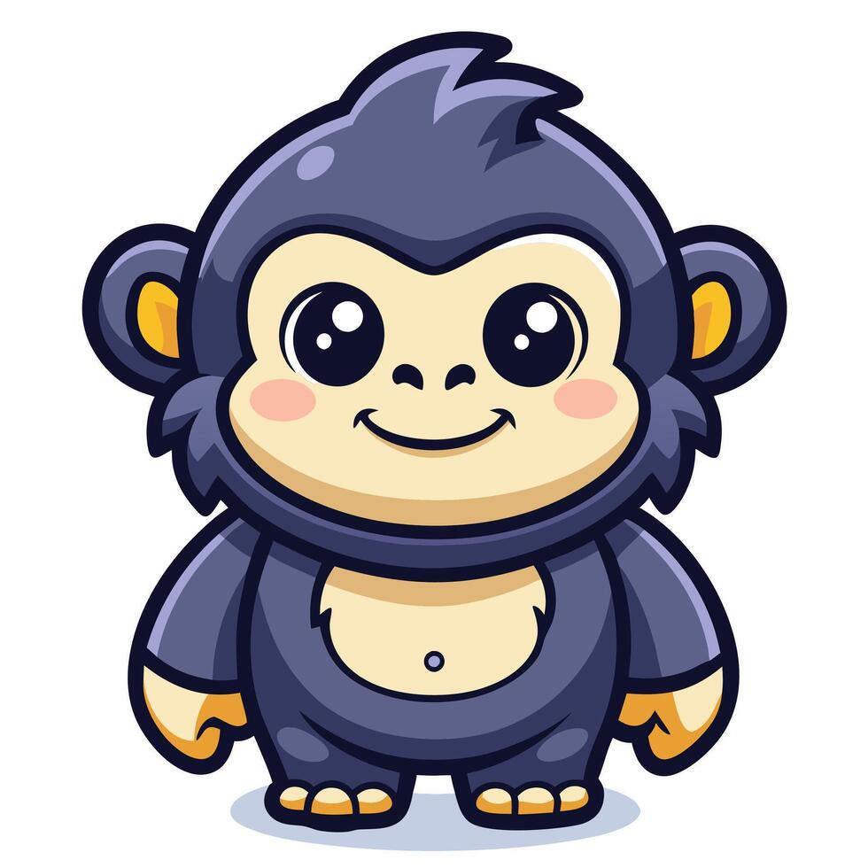 a cartoon monkey with big eyes and a big nose vector