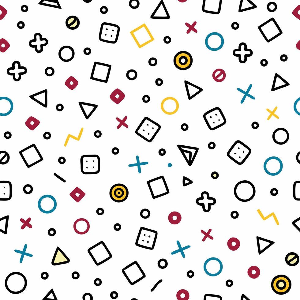 a colorful pattern with squares and triangles vector