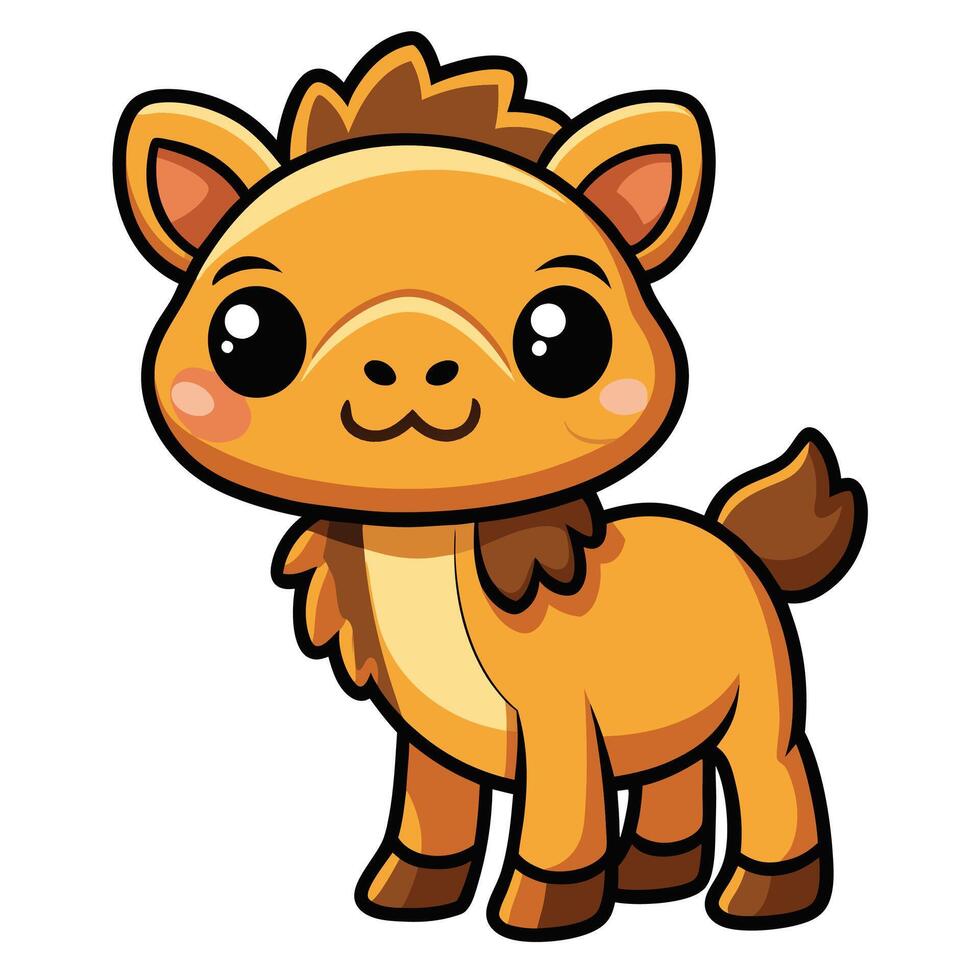a cartoon horse with brown eyes and a big nose vector