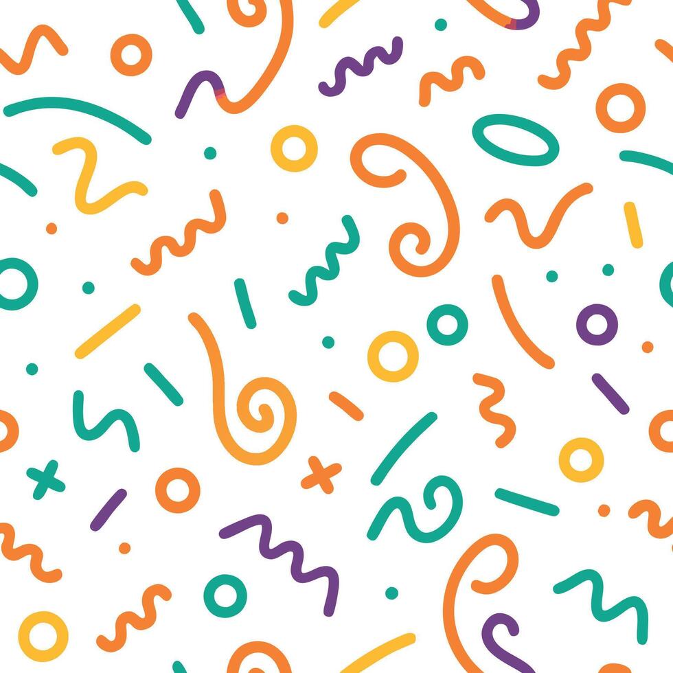 a colorful pattern with many different shapes and lines vector