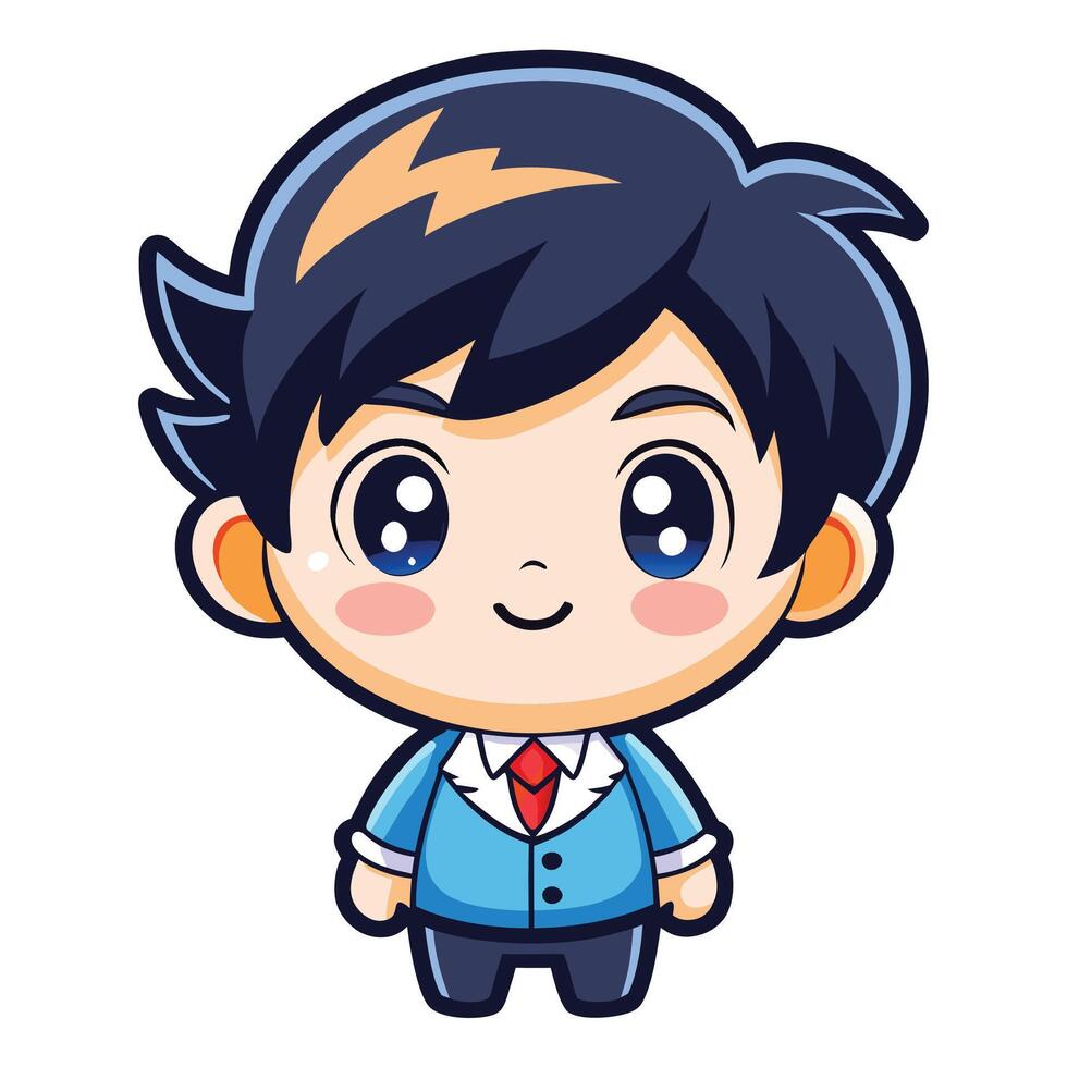a cartoon character of a boy in a suit vector