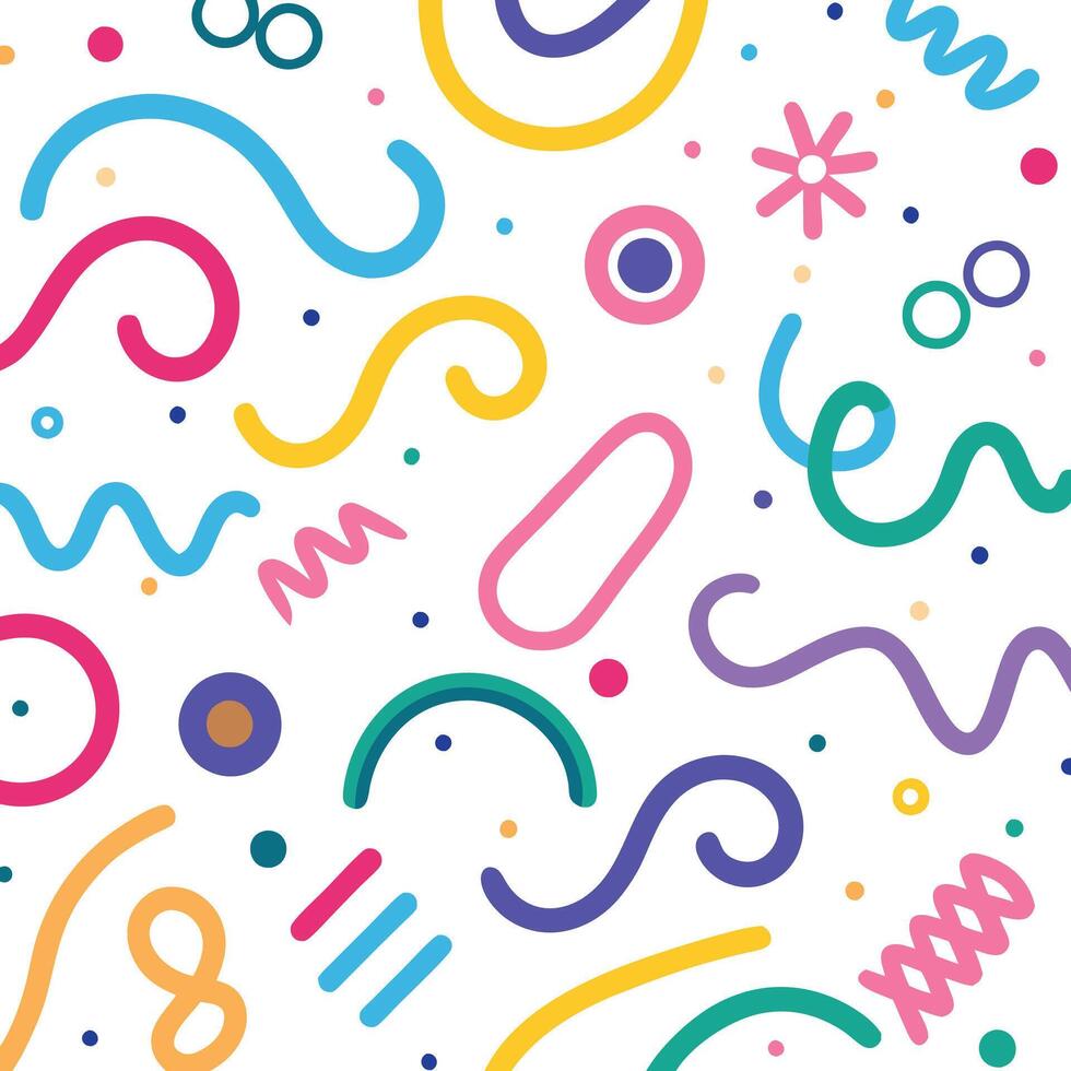 seamless pattern with colorful shapes and lines vector