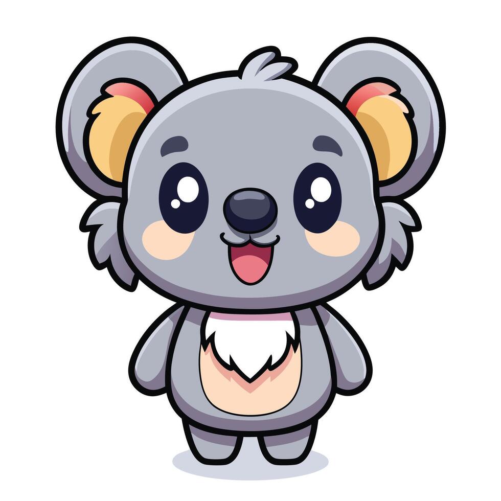 a cartoon koala bear with a big smile vector