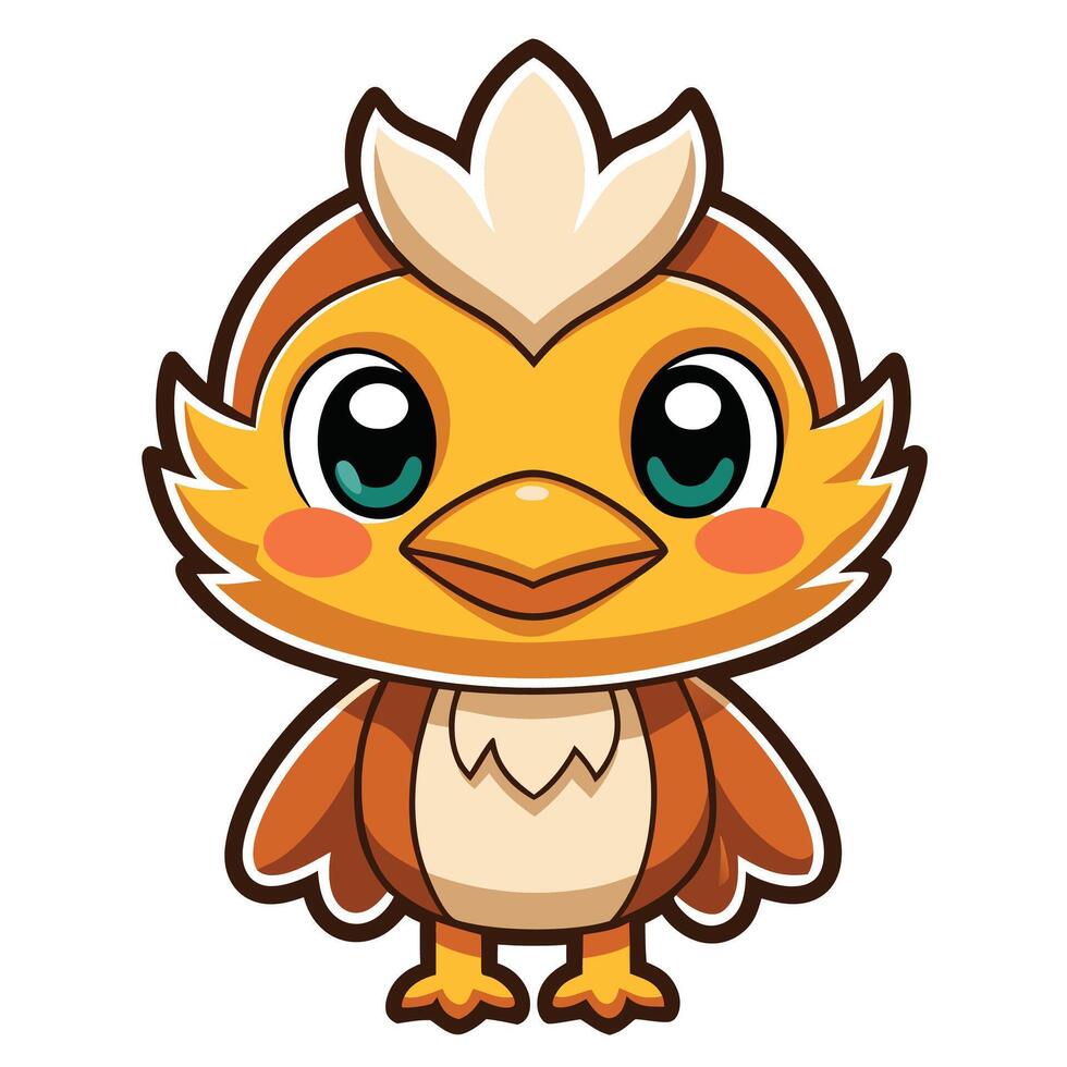 a cartoon bird with big eyes and a big beak vector
