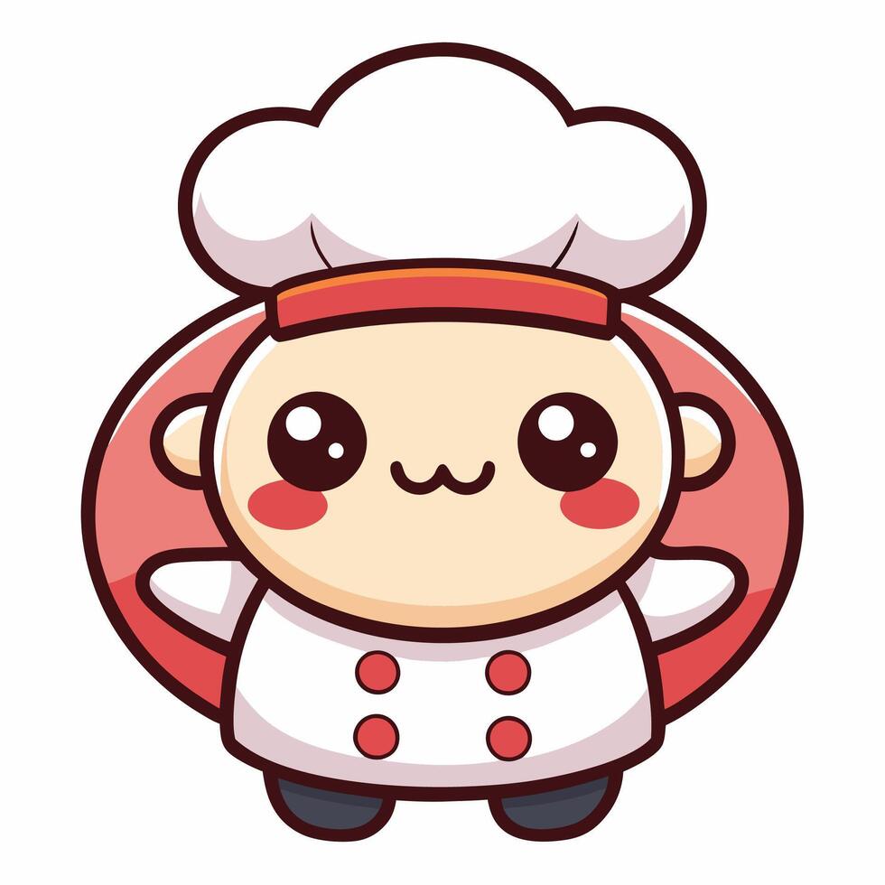 a cartoon chef character with a red hat vector
