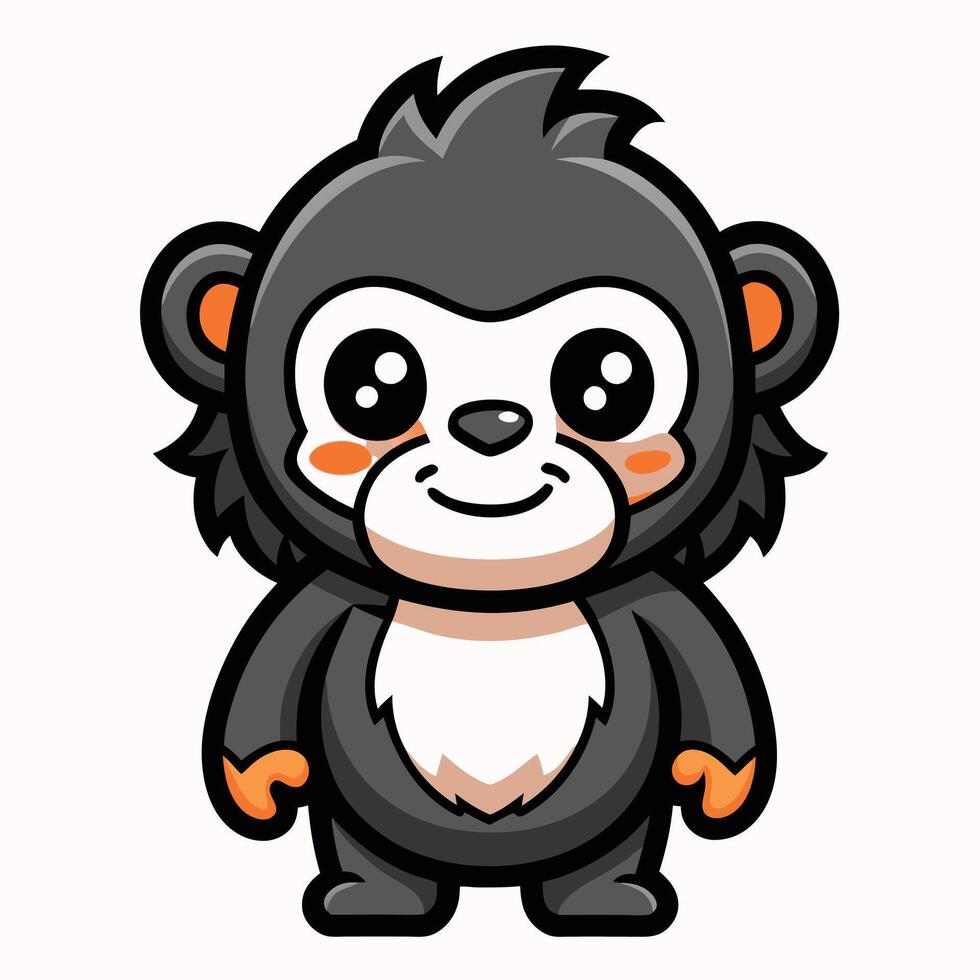 a cartoon monkey with a big smile vector