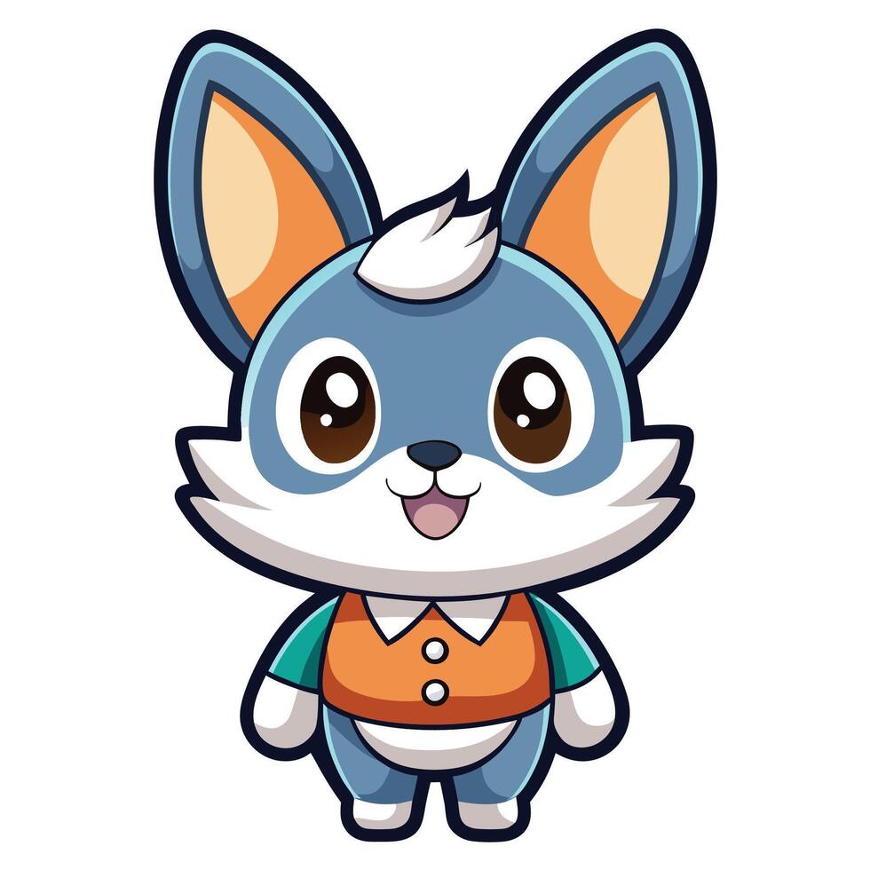 a cartoon character with big ears and a blue shirt vector