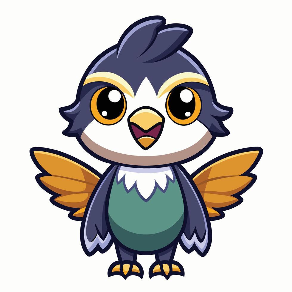 a cartoon bird with big eyes and a big beak vector