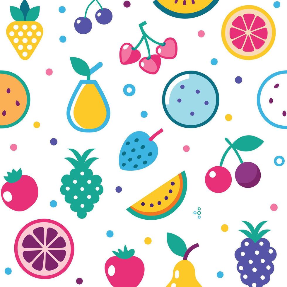 seamless fruit background illustration vector