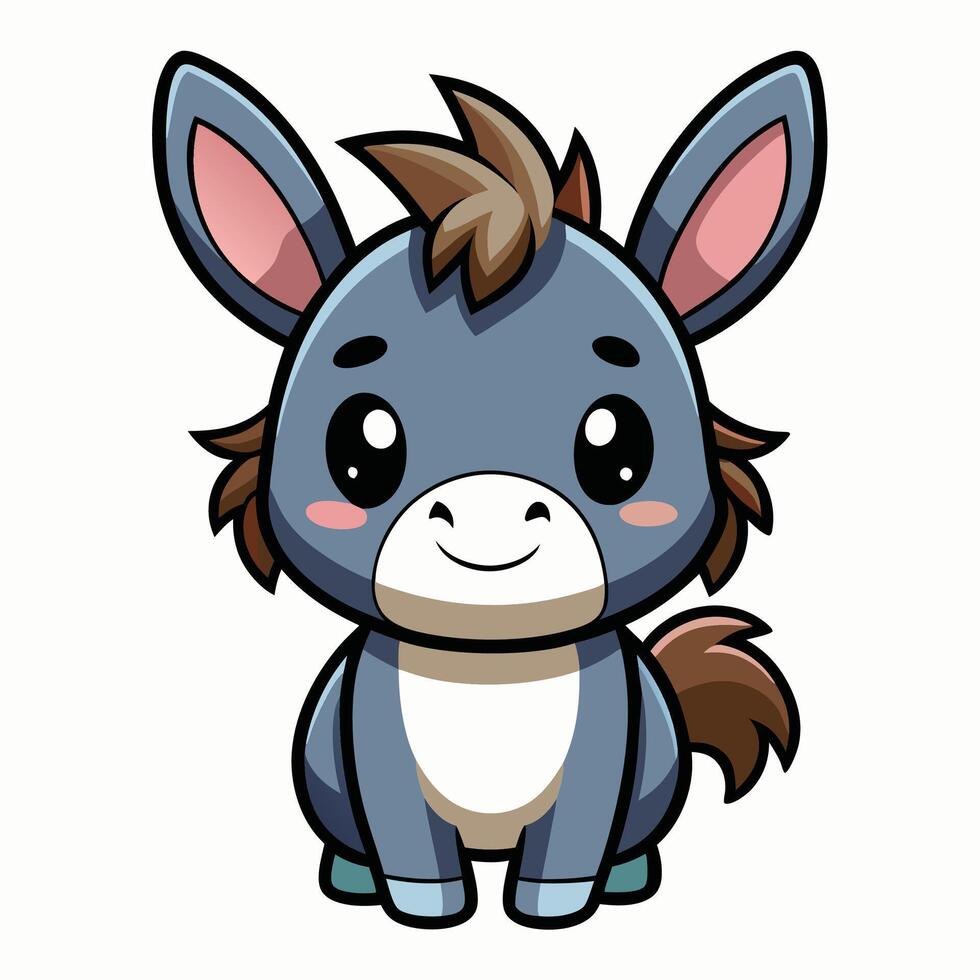 a cartoon donkey with big eyes and a big nose vector
