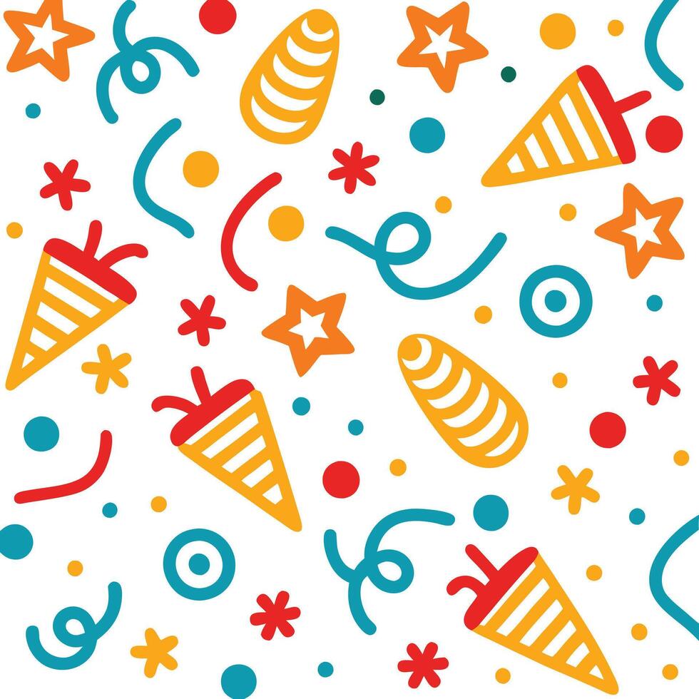 a colorful pattern with ice cream cones and stars vector