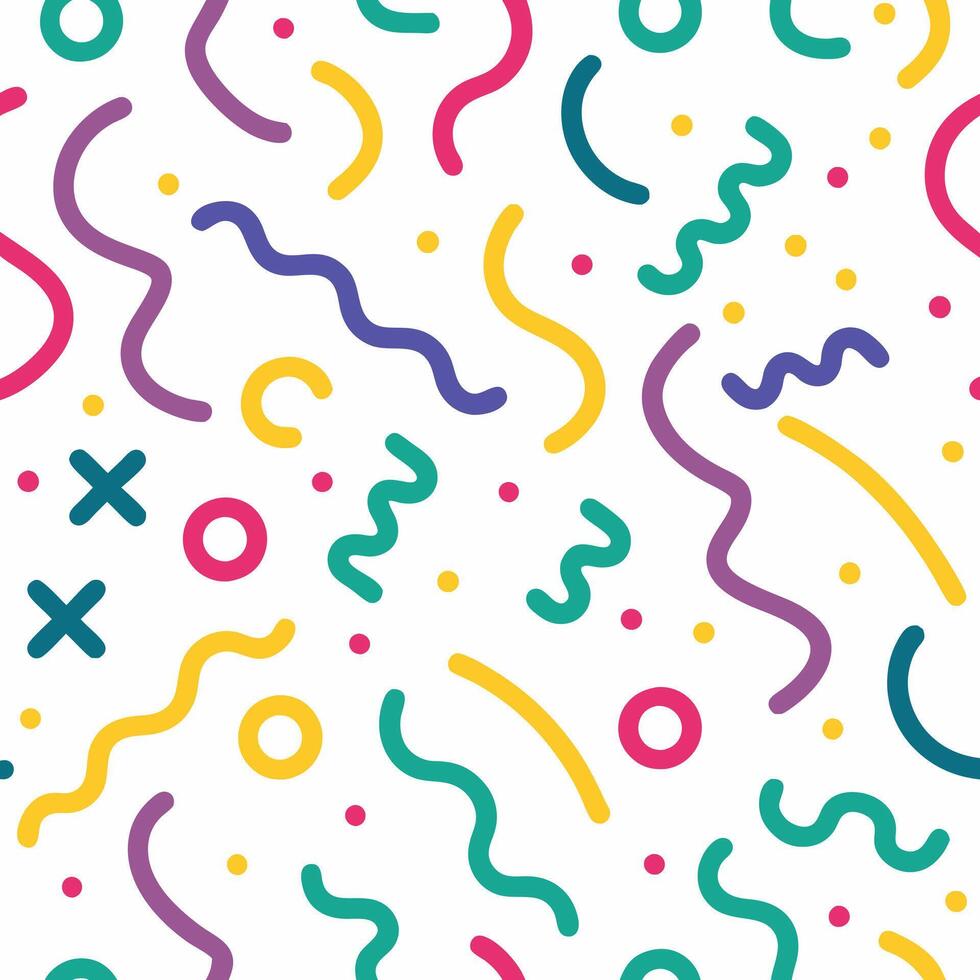 a colorful pattern with many different shapes and colors vector