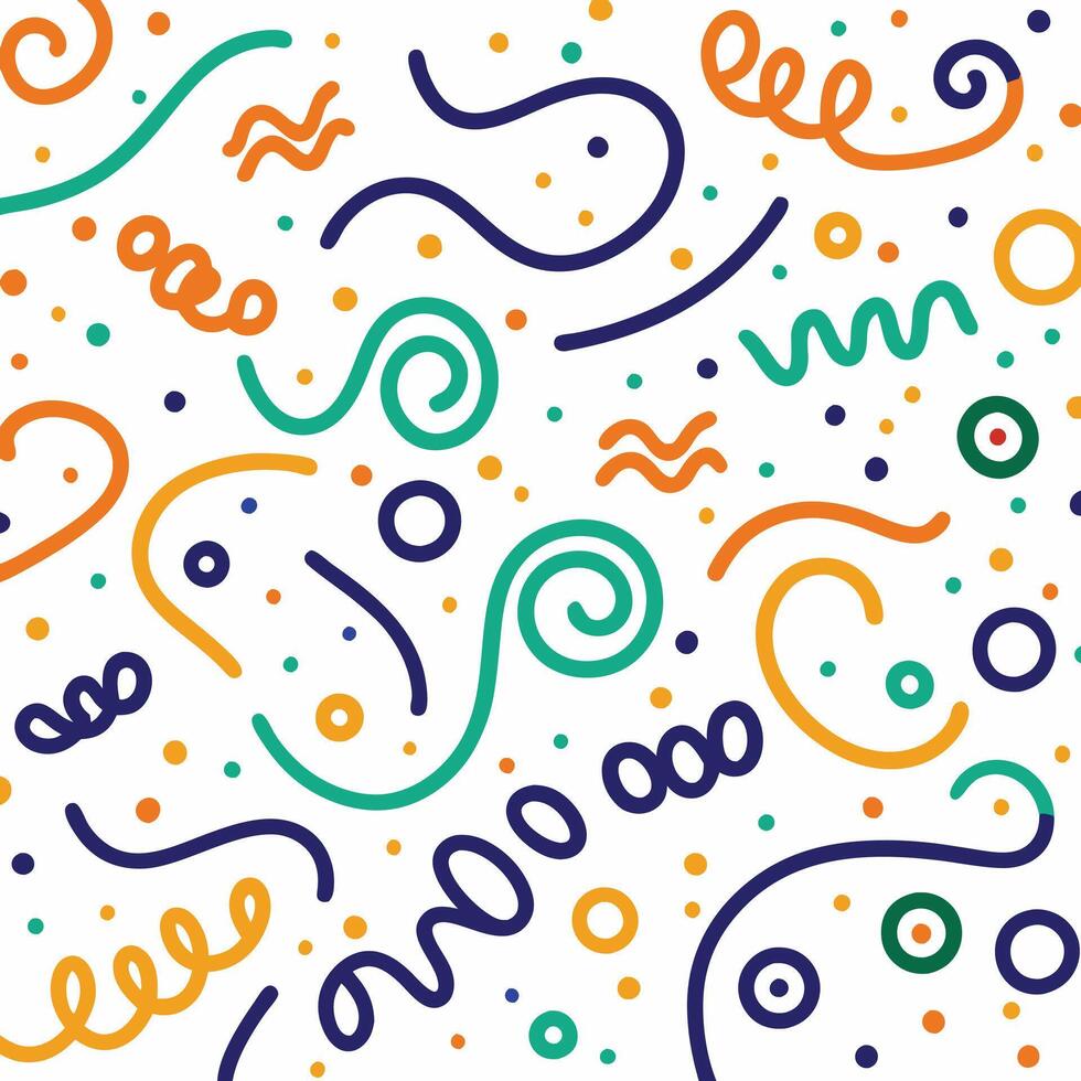 a colorful pattern with various shapes and lines vector