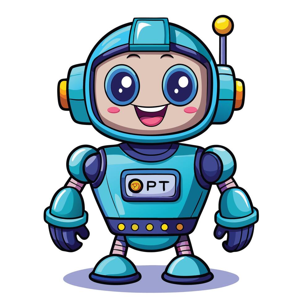 cartoon robot illustration vector