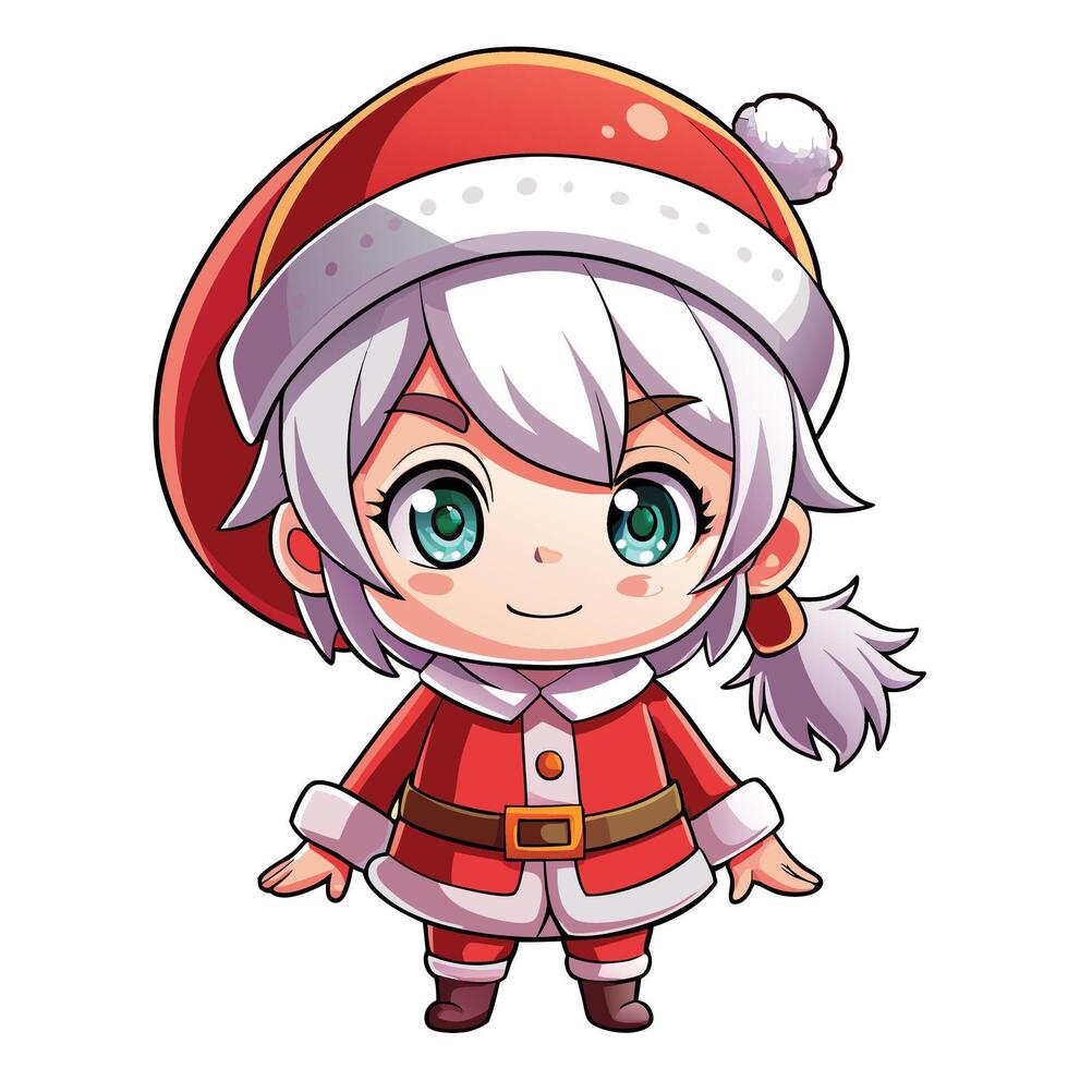 a cartoon character wearing a santa hat vector