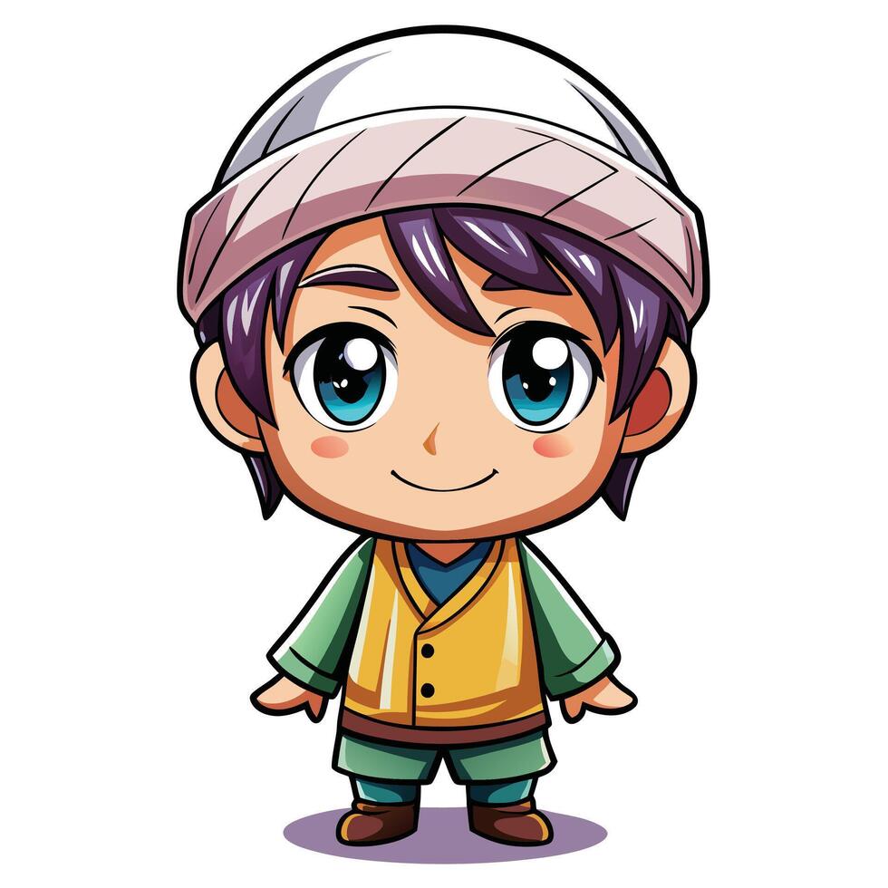 a cartoon boy wearing a hat and holding a book vector