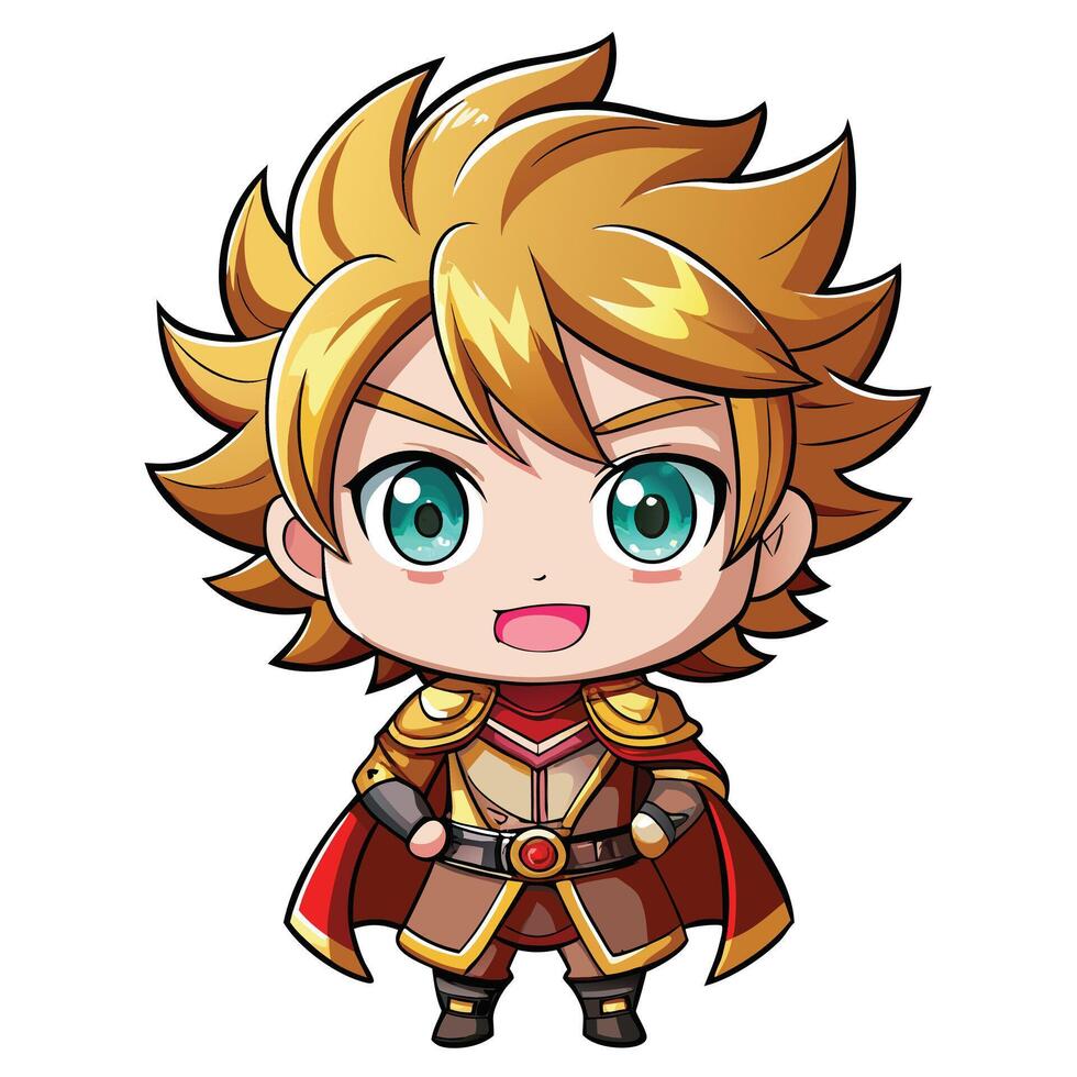 a cartoon character with blonde hair and a red cape vector