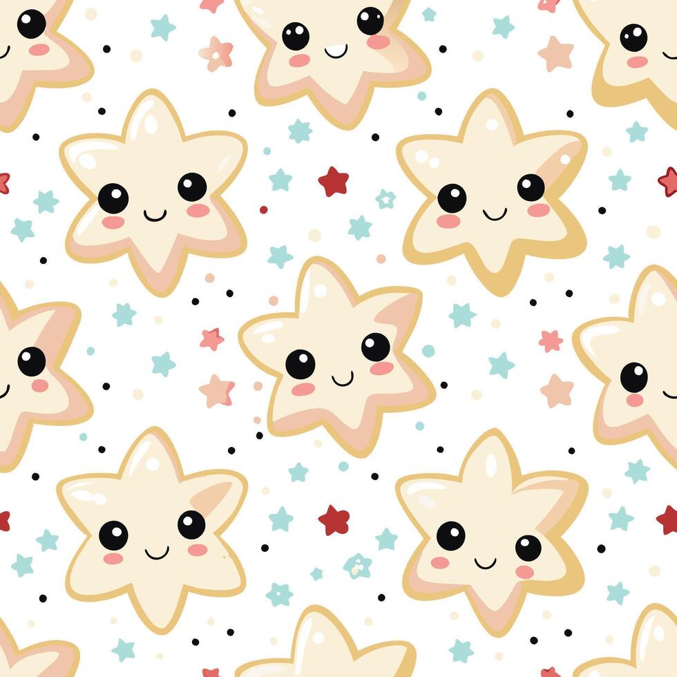 a pattern with cute stars and stars vector