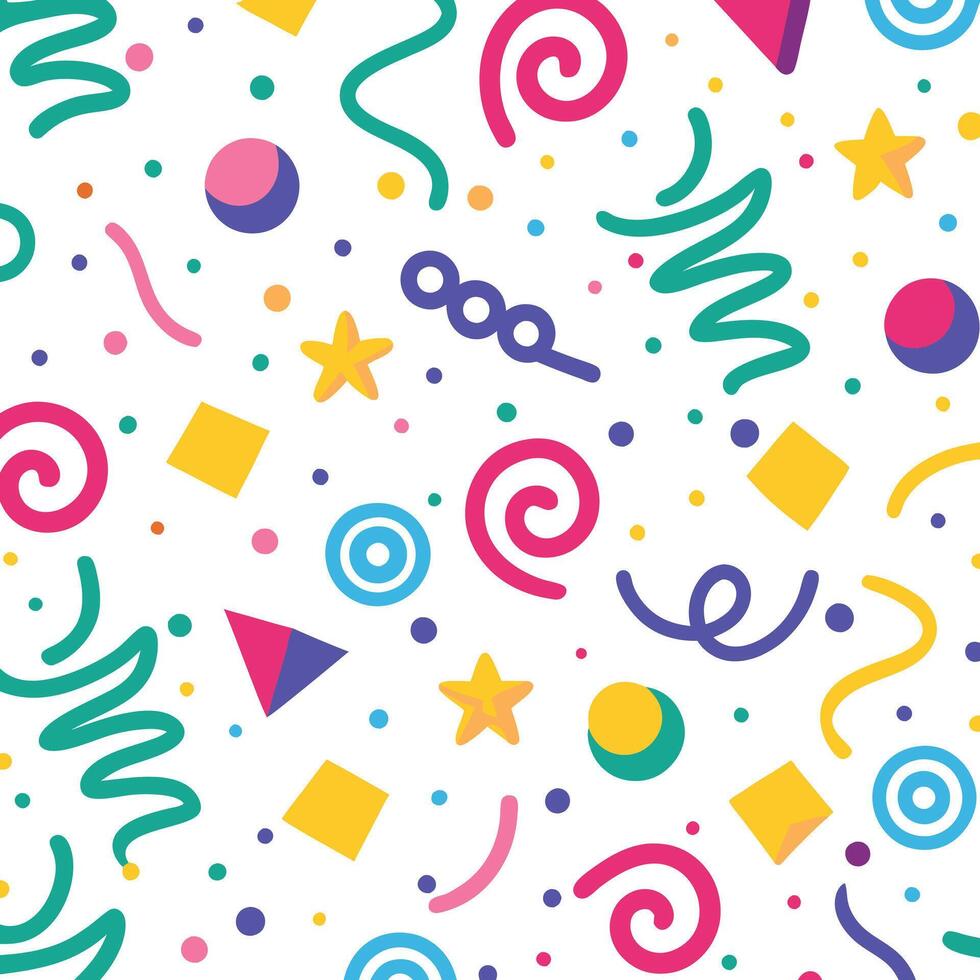 seamless pattern with colorful shapes and stars vector