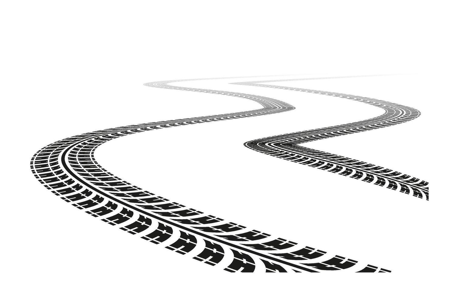 Tire tracks illustration on white background vector