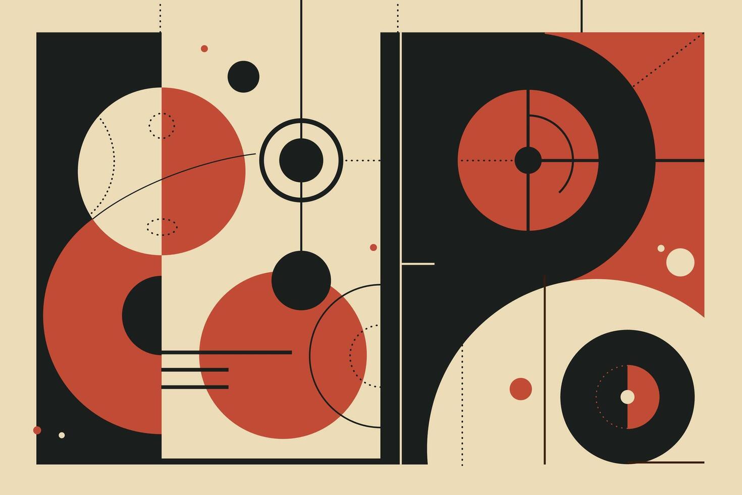 A poster with a black and red design vector