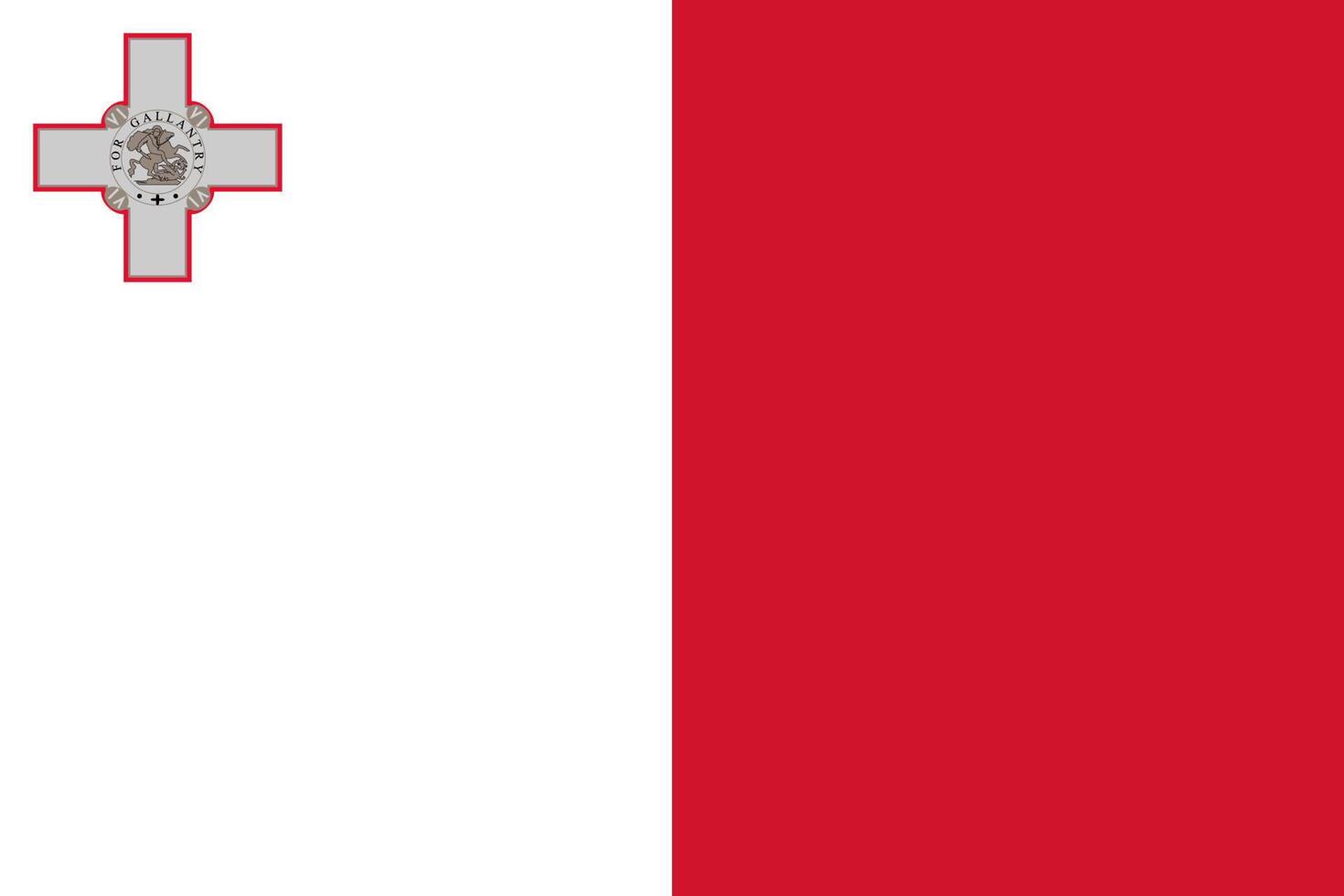 The flag of malta is shown with a cross on it vector