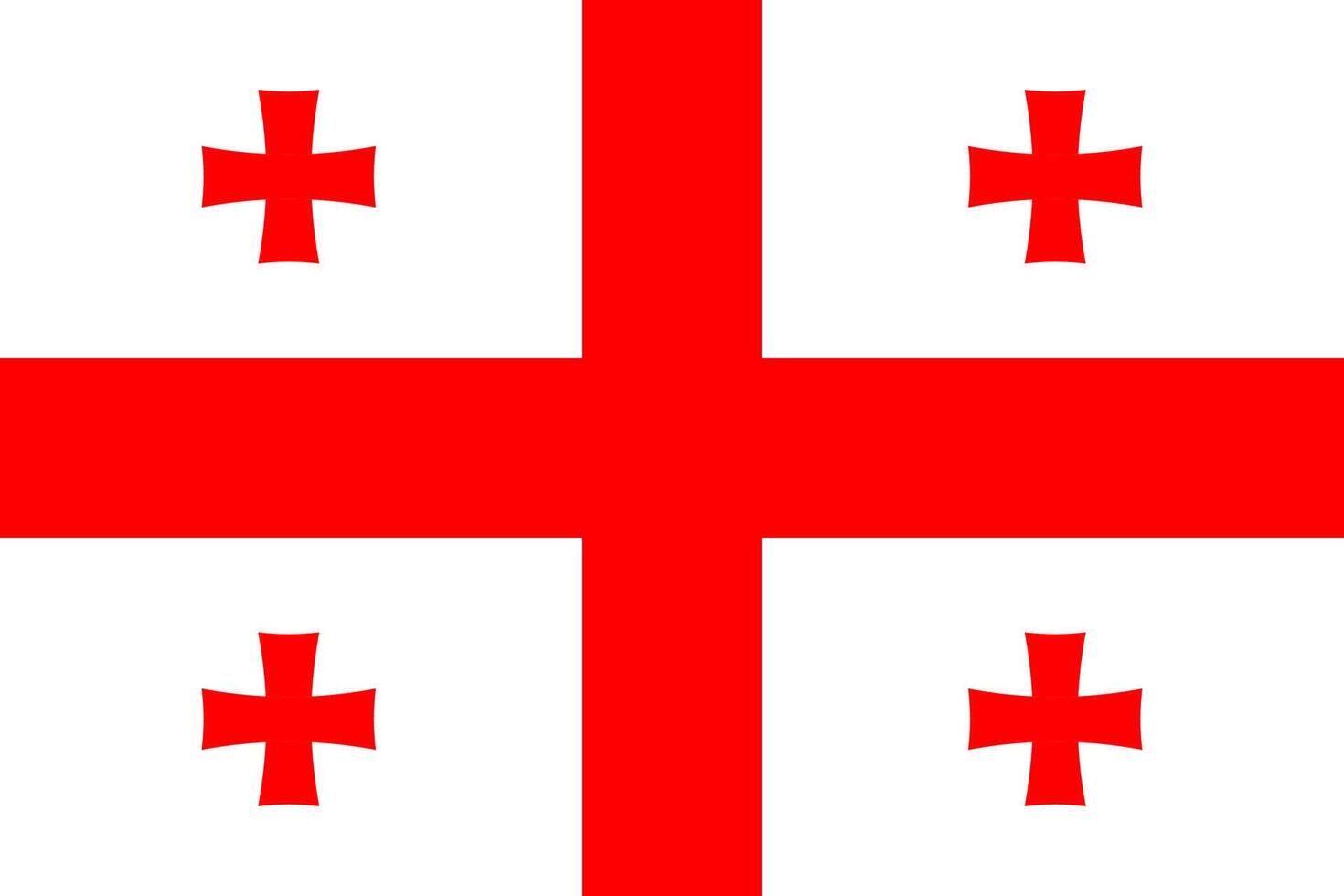 The flag of georgia is shown in red and white vector