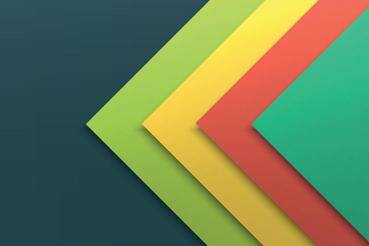 A colorful paper background with a green, yellow and red square vector