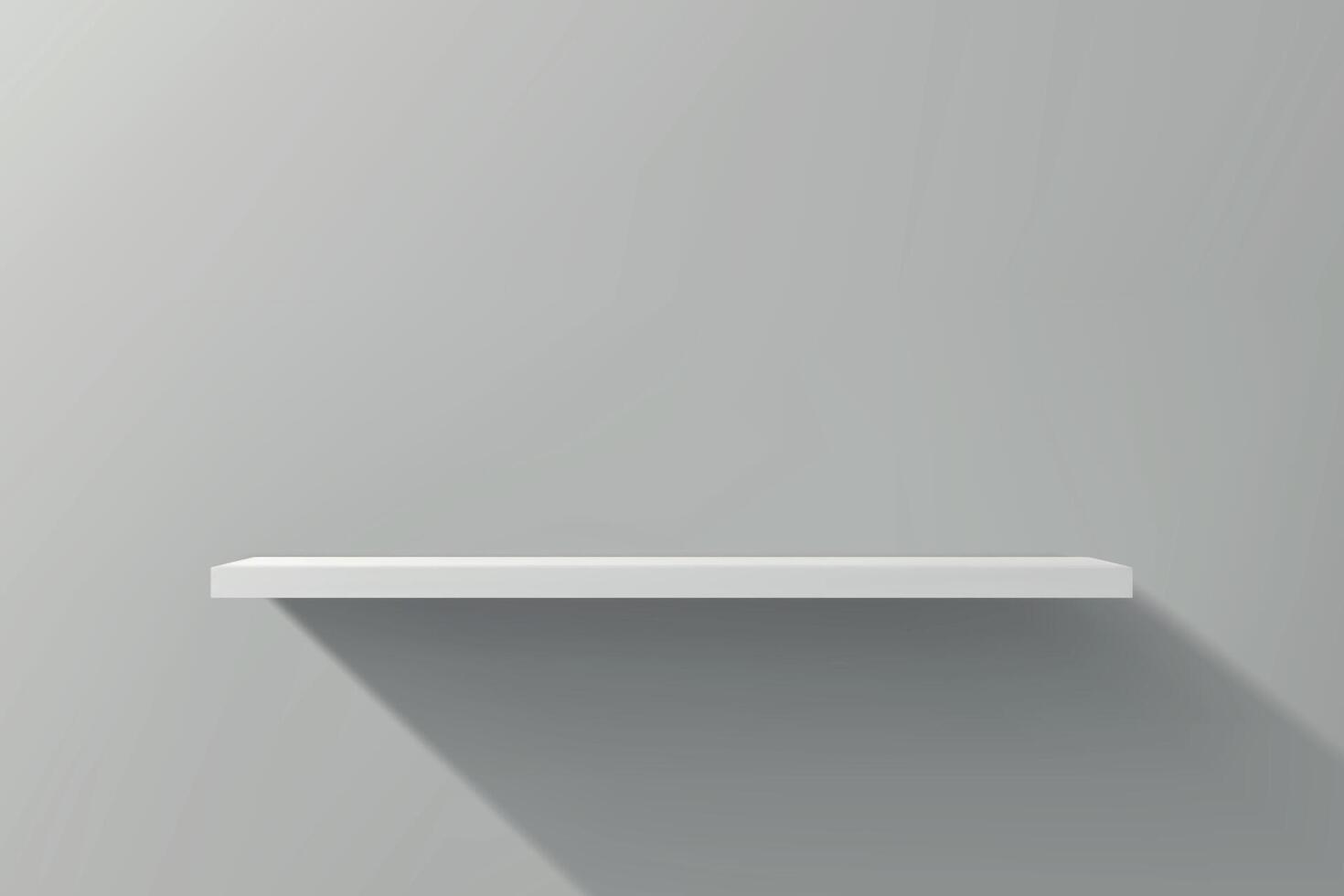 White shelf on grey background vector