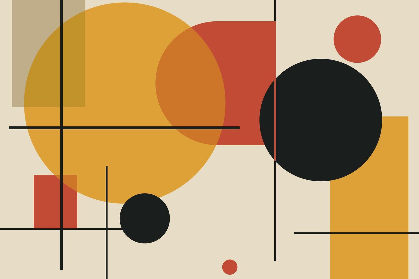 Abstract geometric shapes in orange, yellow and black vector