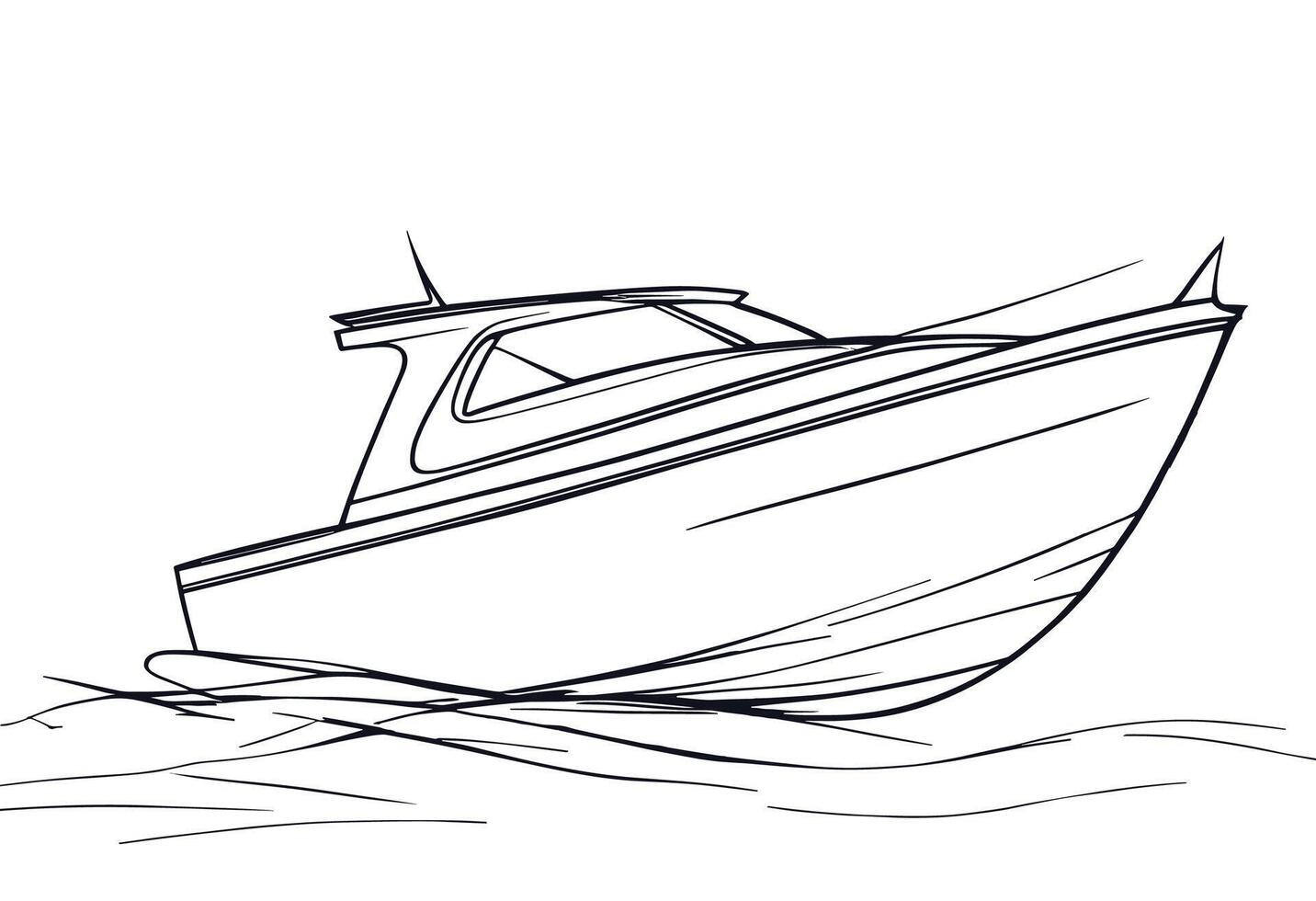 A boat is sailing on the water vector