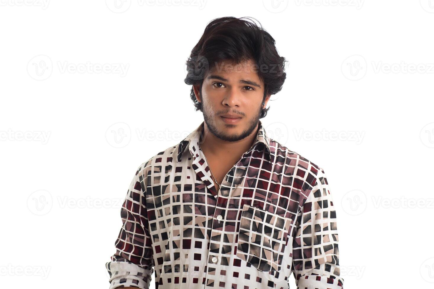 Young man posing on a white background photo