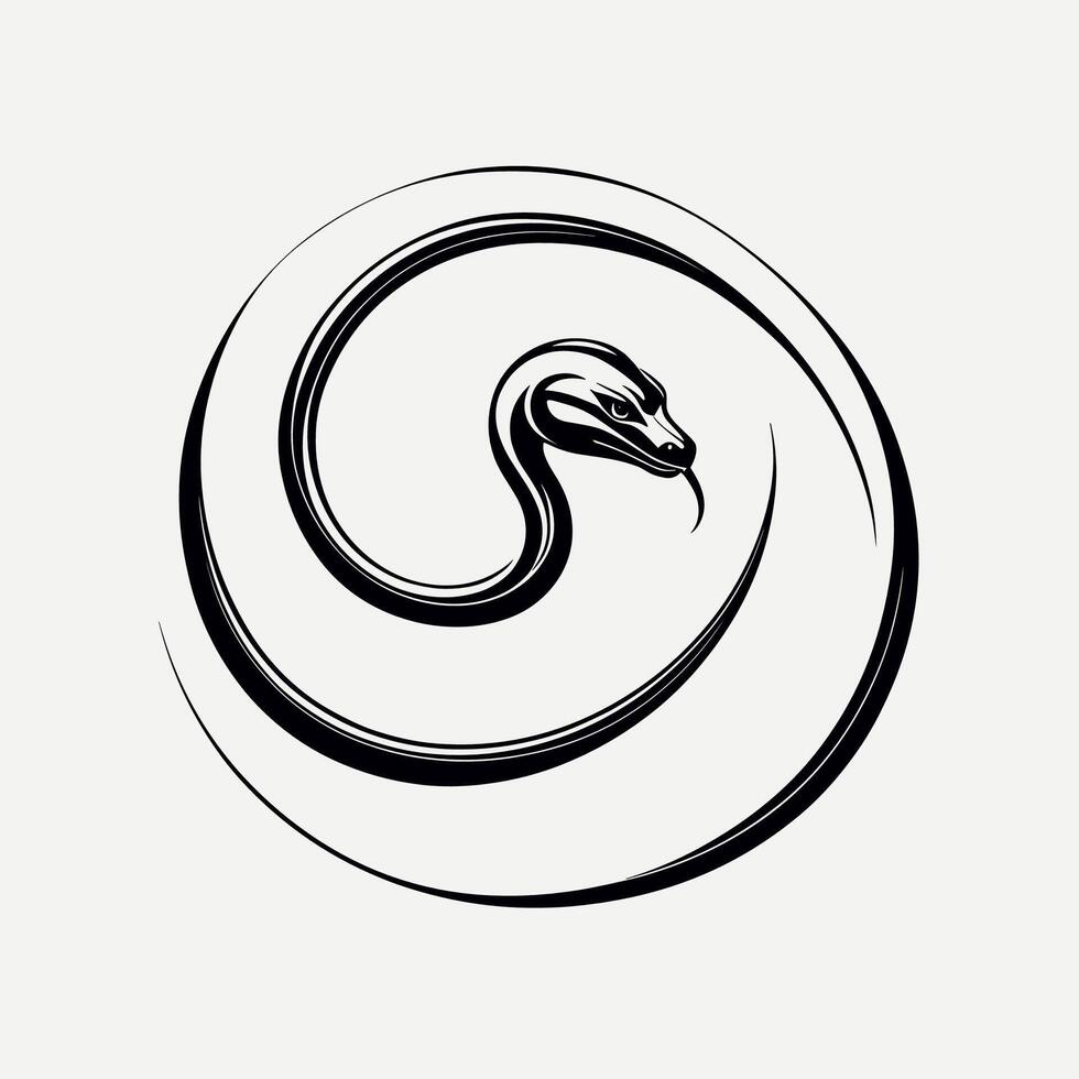 Snake in a circle logo design vector