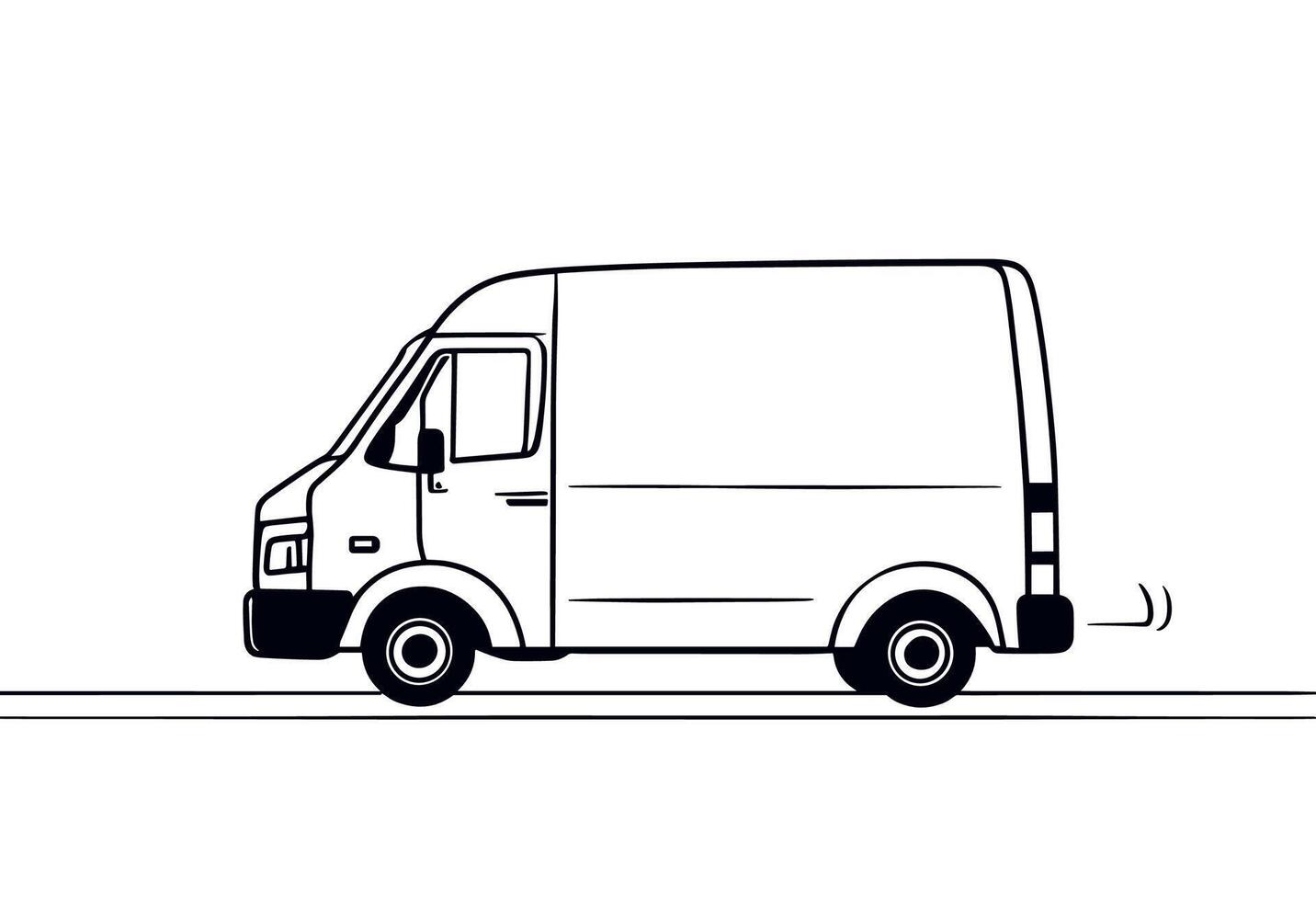 A line drawing of a van on a white background vector