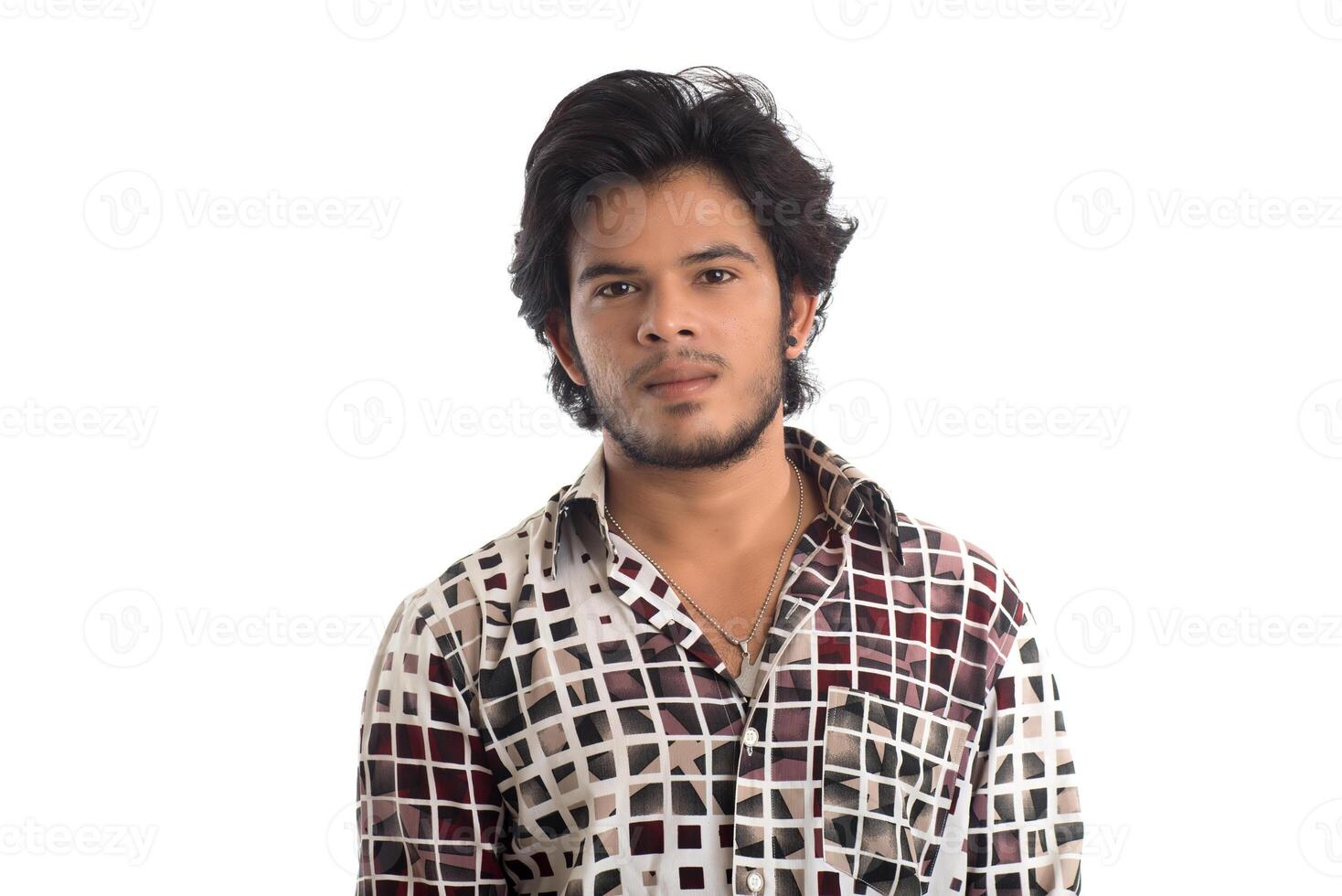 Young man posing on a white background photo