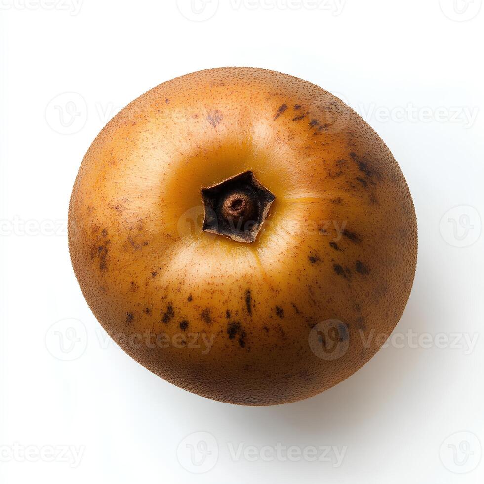 Manilkara zapota fruit isolated on white background with shadow. sapodilla, sapote, chicozapote, chicoo, chicle, naseberry, nispero, or soapapple on white background photo