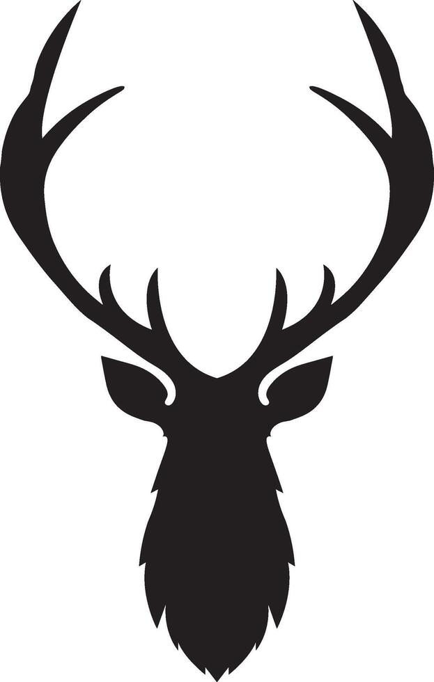 Silhouette horned deer on white background vector