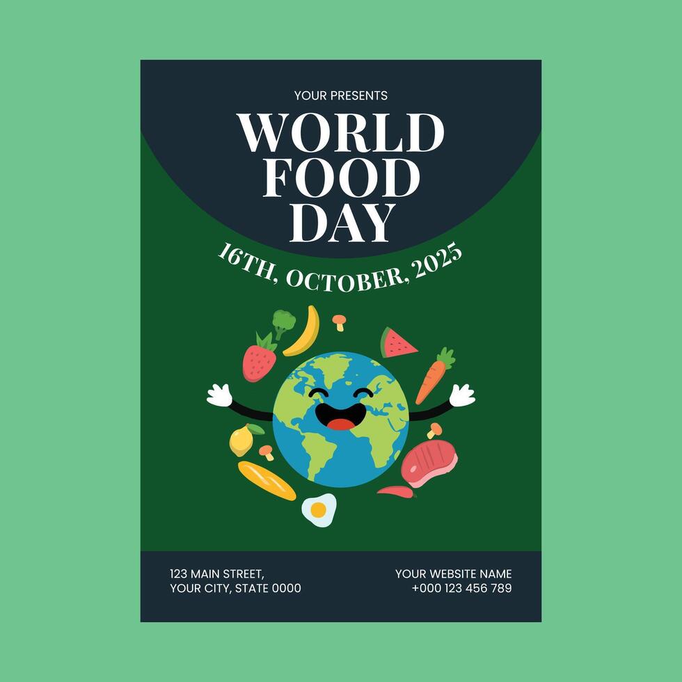 world food day design template for flyer poster design vector