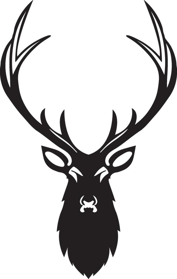 Deer head logo silhouette minimal flat art illustration vector